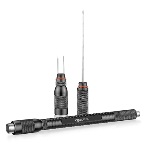 Cgaplus 4 in 1 Cigar Draw Enhancer Stainless Steel Cigar Needle with Cigar Punch Portable Cigar Tool for Cigar Lovers