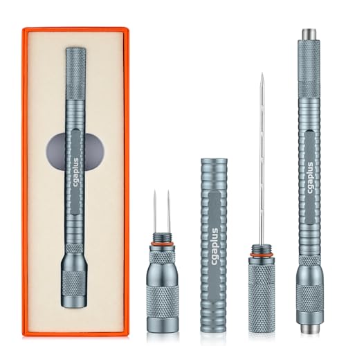 Cgaplus 4 in 1 Cigar Draw Enhancer Stainless Steel Cigar Needle with Cigar Punch Portable Cigar Tool for Cigar Lovers