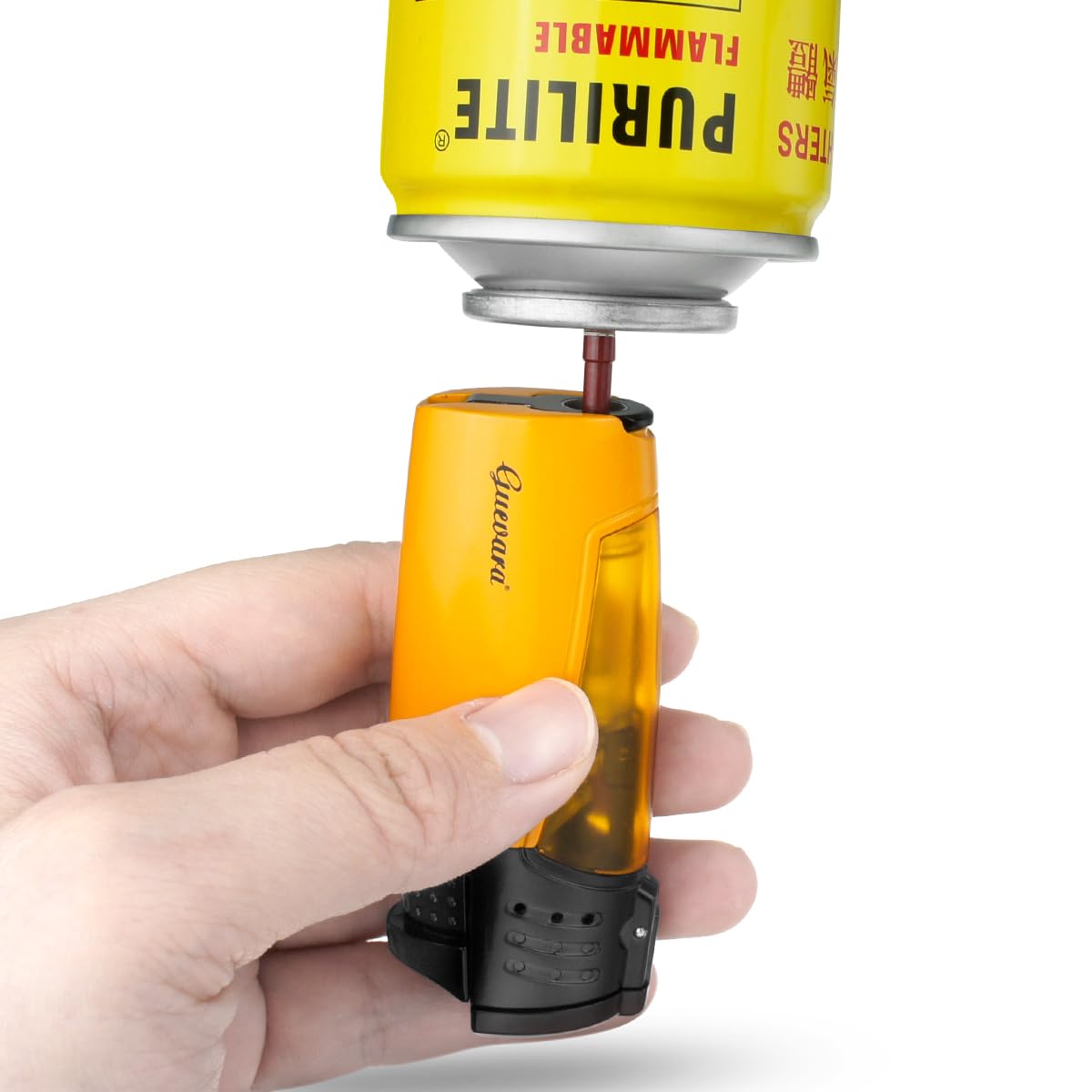 cgaplus Cigar Lighter with Punch Triple Jet Flame Butane Refillable Windproof Torch Lighters(without Gas)