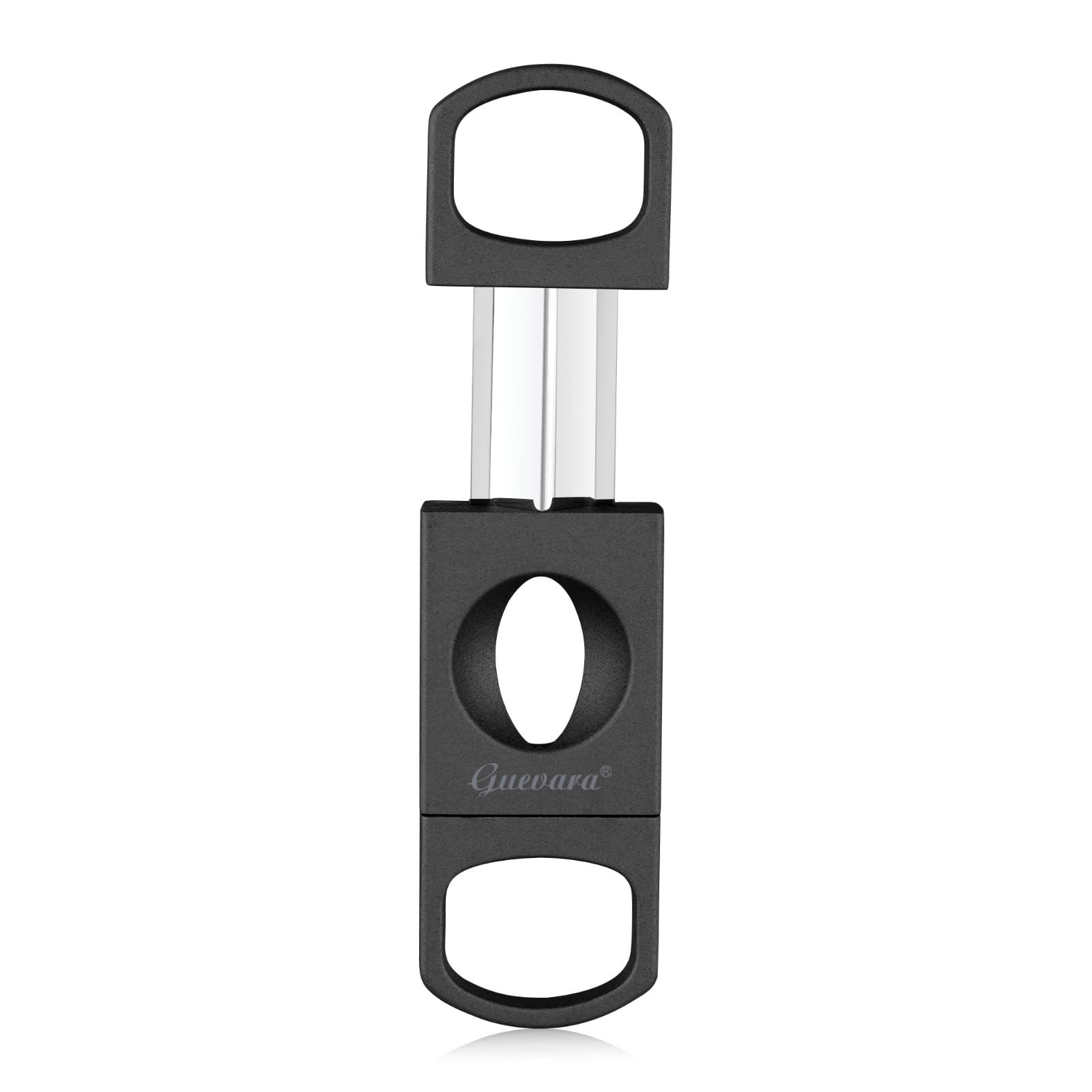 V-Cut Cigar Cutter - V-Shaped Stainless Steel Blade for Cigars up to a Large 60+ Ring Gauge, Cigar Stand Holder Ergonomic Design & Gift Box Included (Silver)