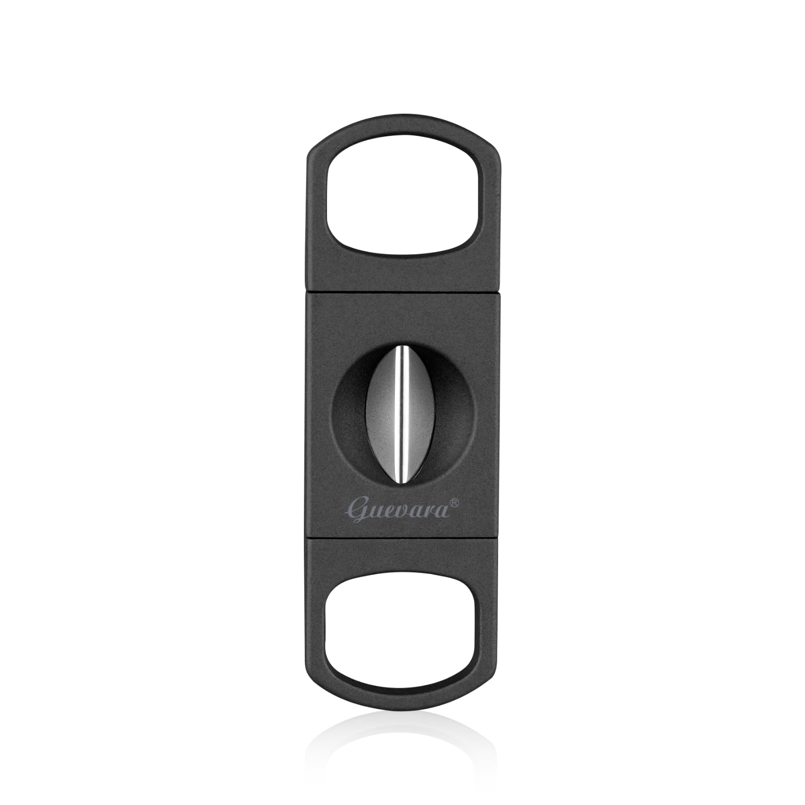 V-Cut Cigar Cutter - V-Shaped Stainless Steel Blade for Cigars up to a Large 60+ Ring Gauge, Cigar Stand Holder Ergonomic Design & Gift Box Included (Silver)