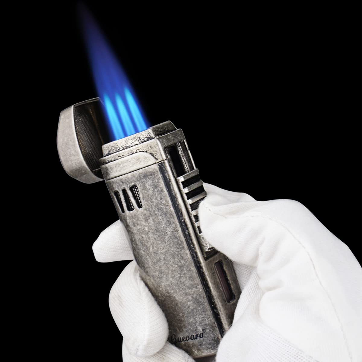 Lighter Torch with Punch Stand Rest on Top Windproof Triple Jet Refillable Scorch Lighters