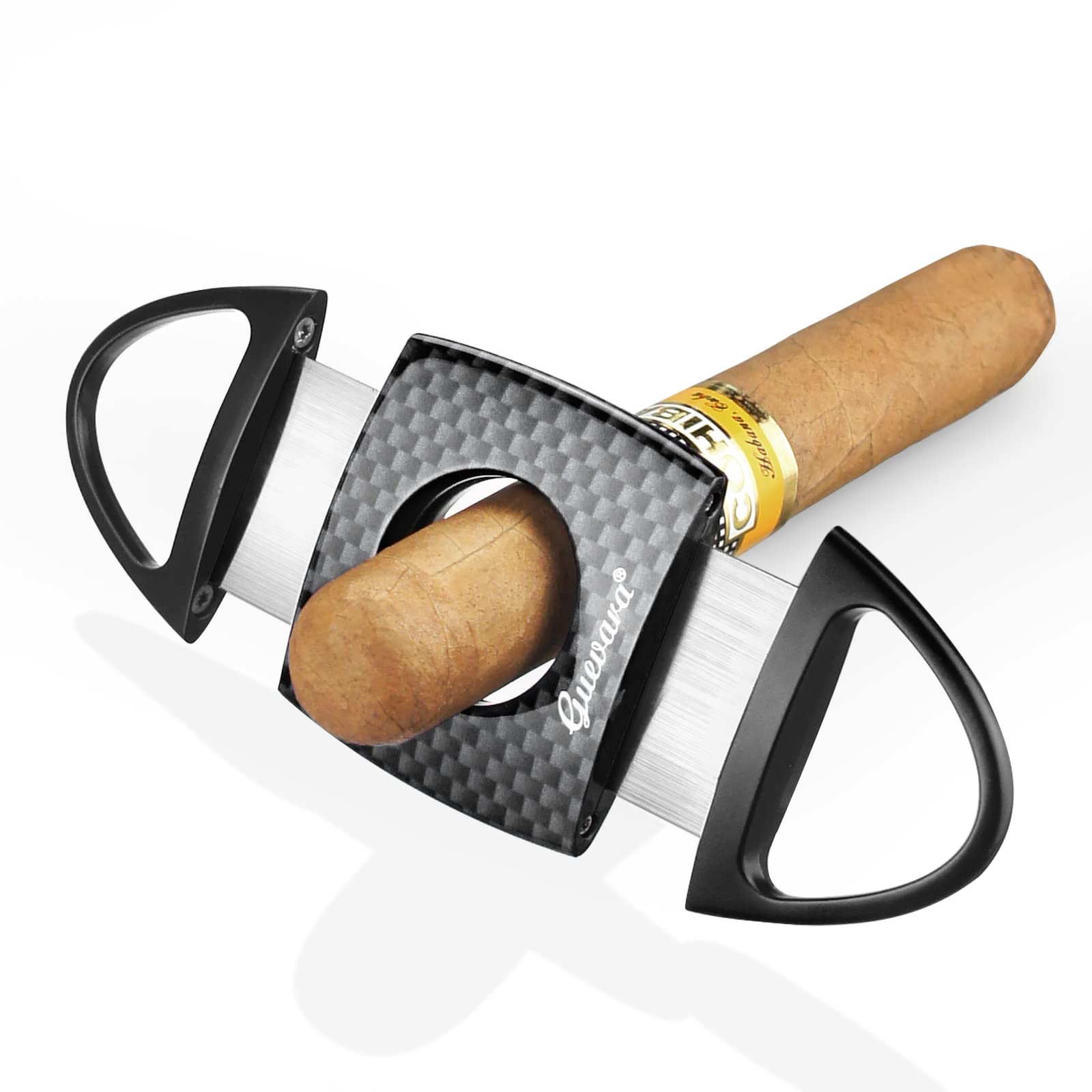 Cigar Lighter Set Butane Refillable Cigar Cutter Sharpening Blade Engraved Guillotine Set