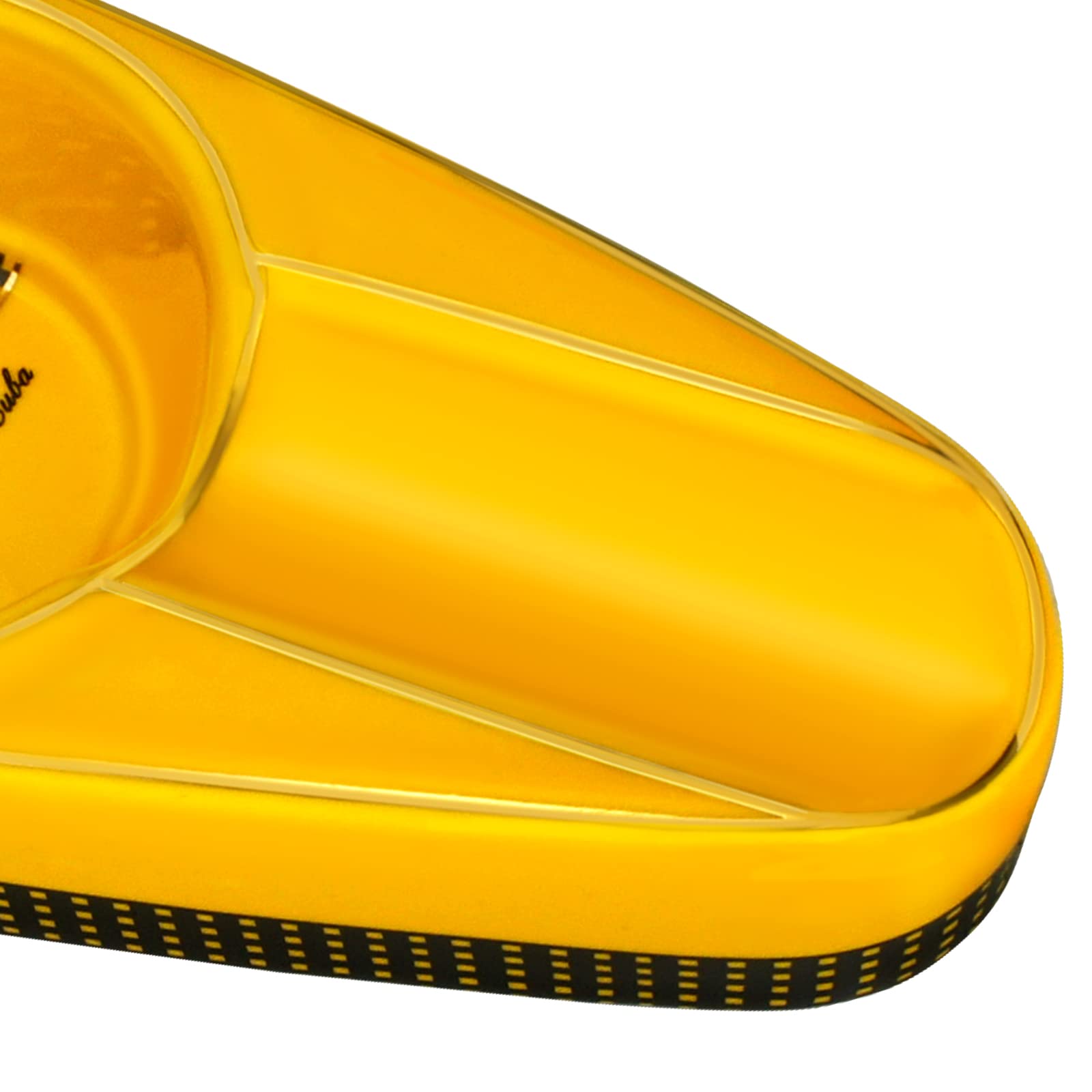 Cgaplus Cigar Ashtray Single Classic Ceramic Ashtray Portable Travel Ashtray for Outdoor Home Office Yellow