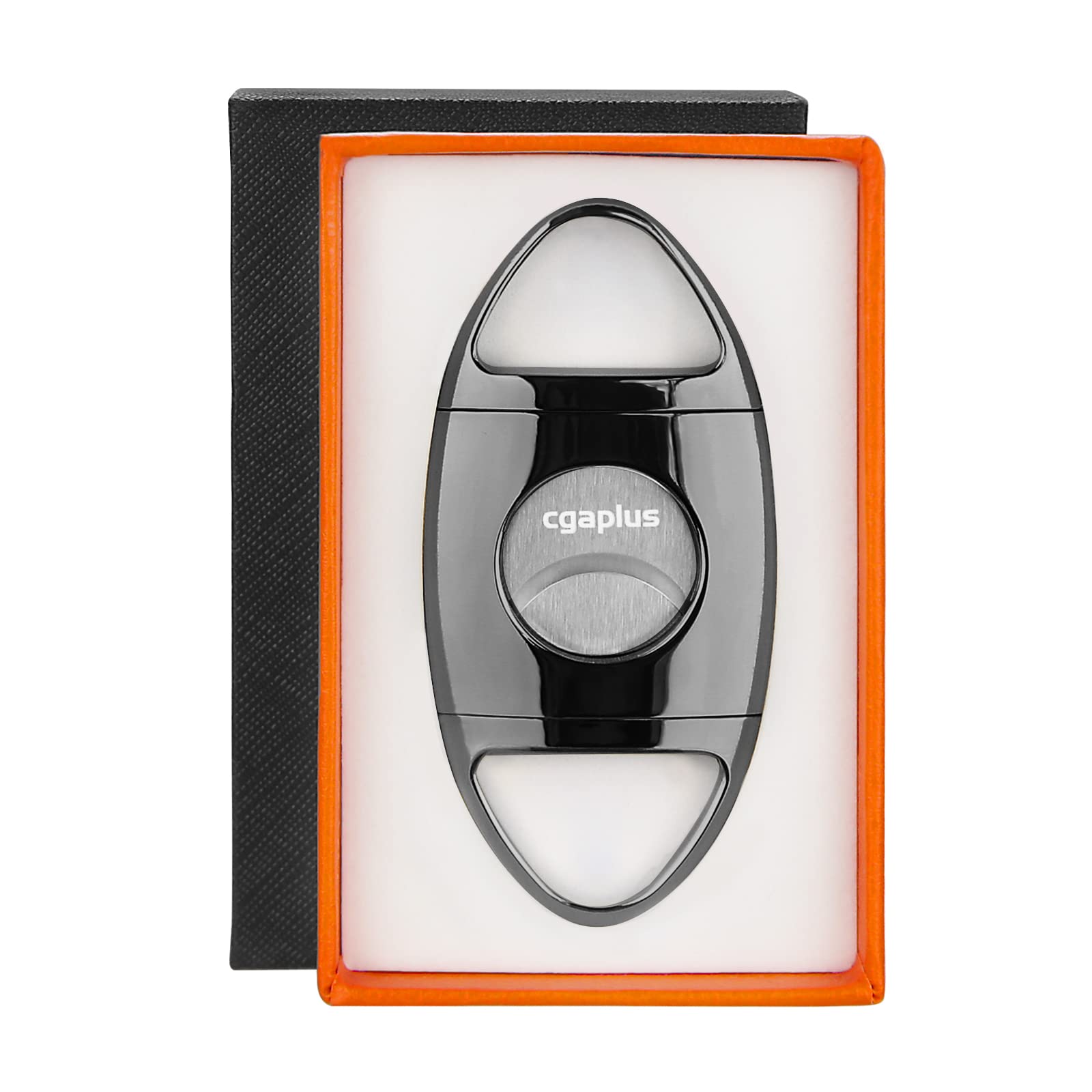 cgaplus Cigar Cutter Stainless Steel Double Blade Cigar Guillotine with Leather Pouch Cigar Cutter