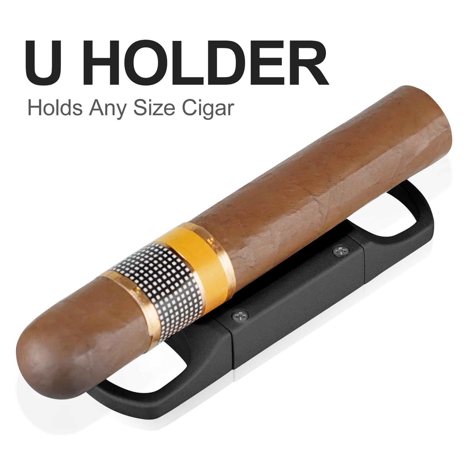 V-Cut Cigar Cutter - V-Shaped Stainless Steel Blade for Cigars up to a Large 60+ Ring Gauge, Cigar Stand Holder Ergonomic Design & Gift Box Included (Silver)