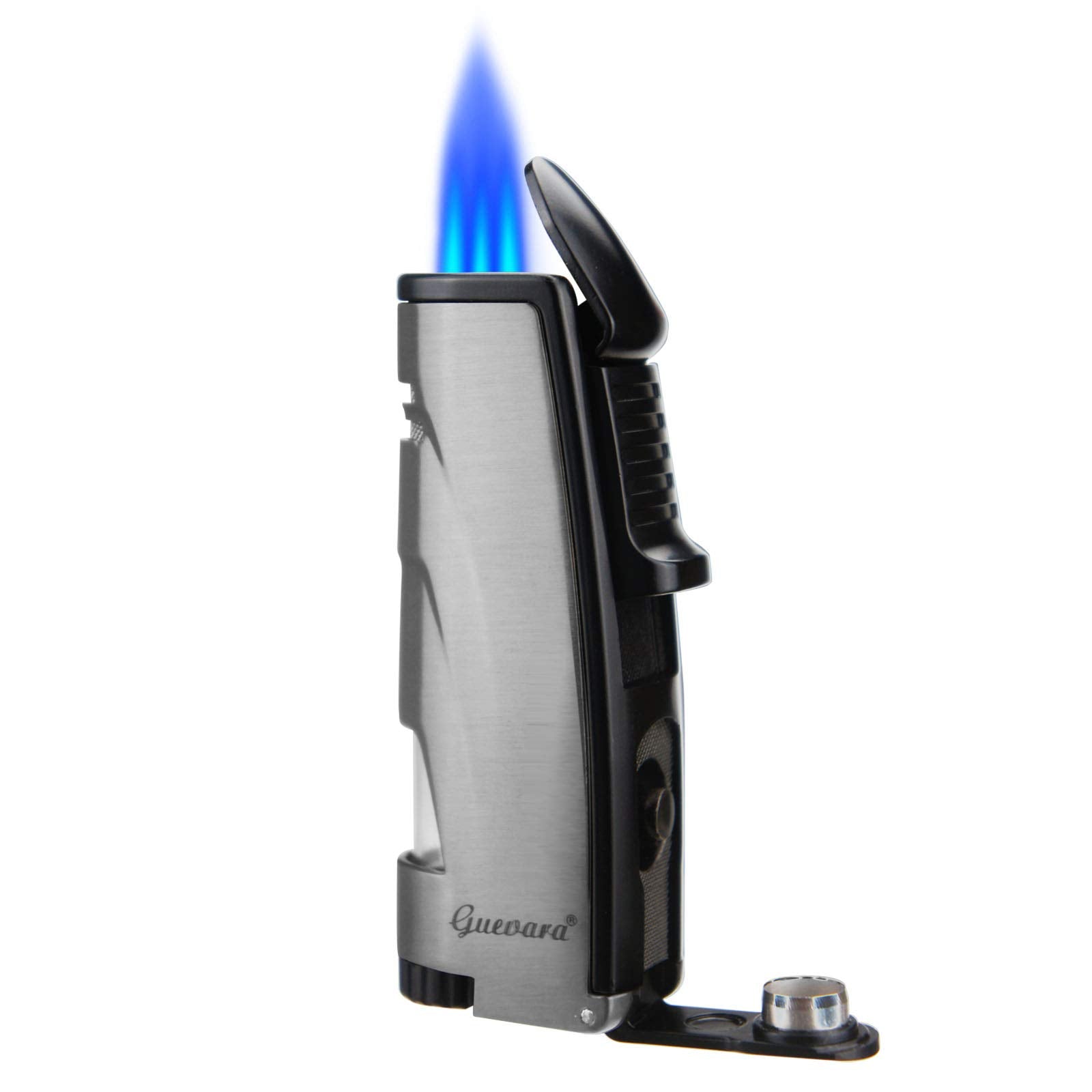 Torch Butane Lighters Fuel Refillable Lighter with Punch Cutter and Set Triple Jet Strong Flame Windproof