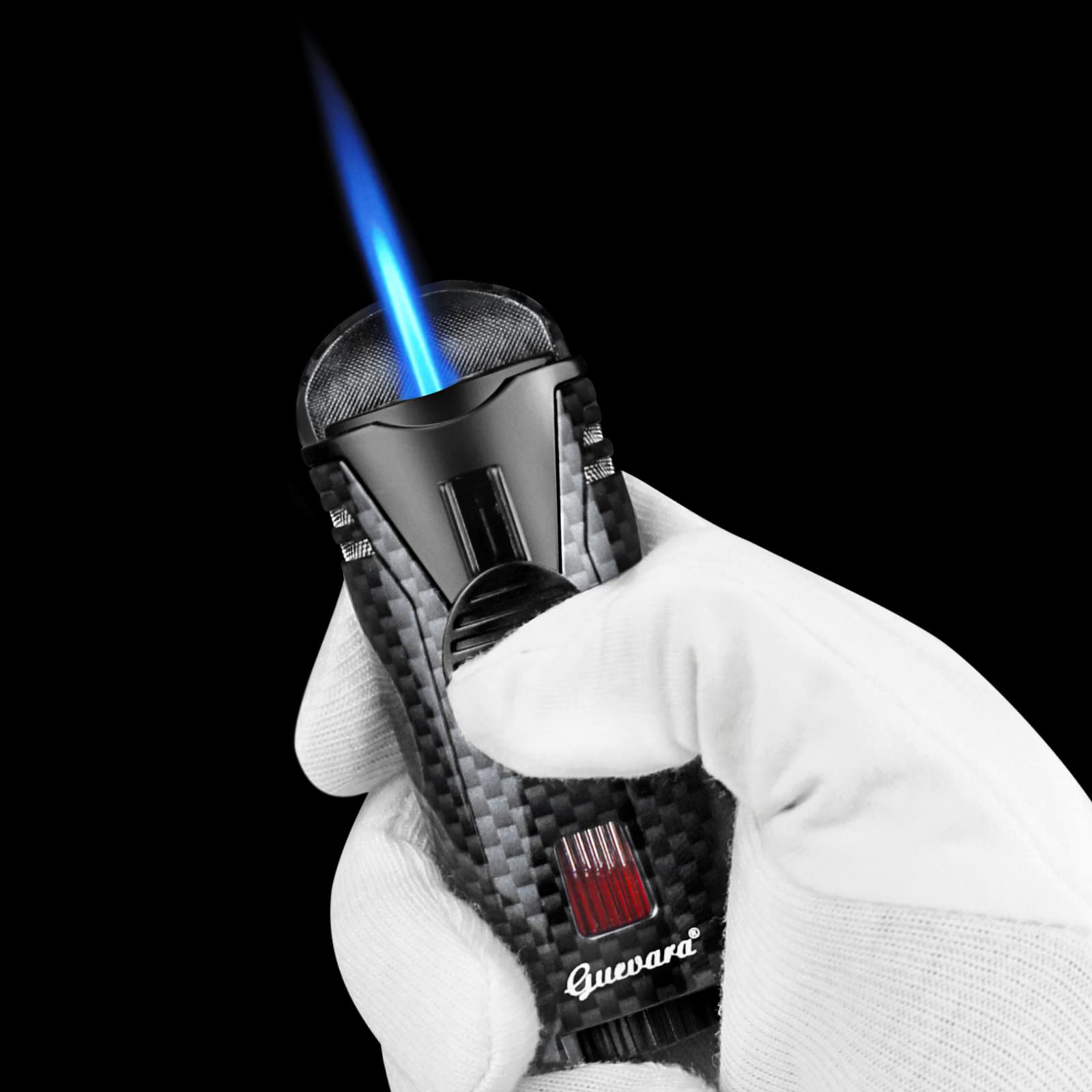 Cigar Lighter Set Butane Refillable Cigar Cutter Sharpening Blade Engraved Guillotine Set