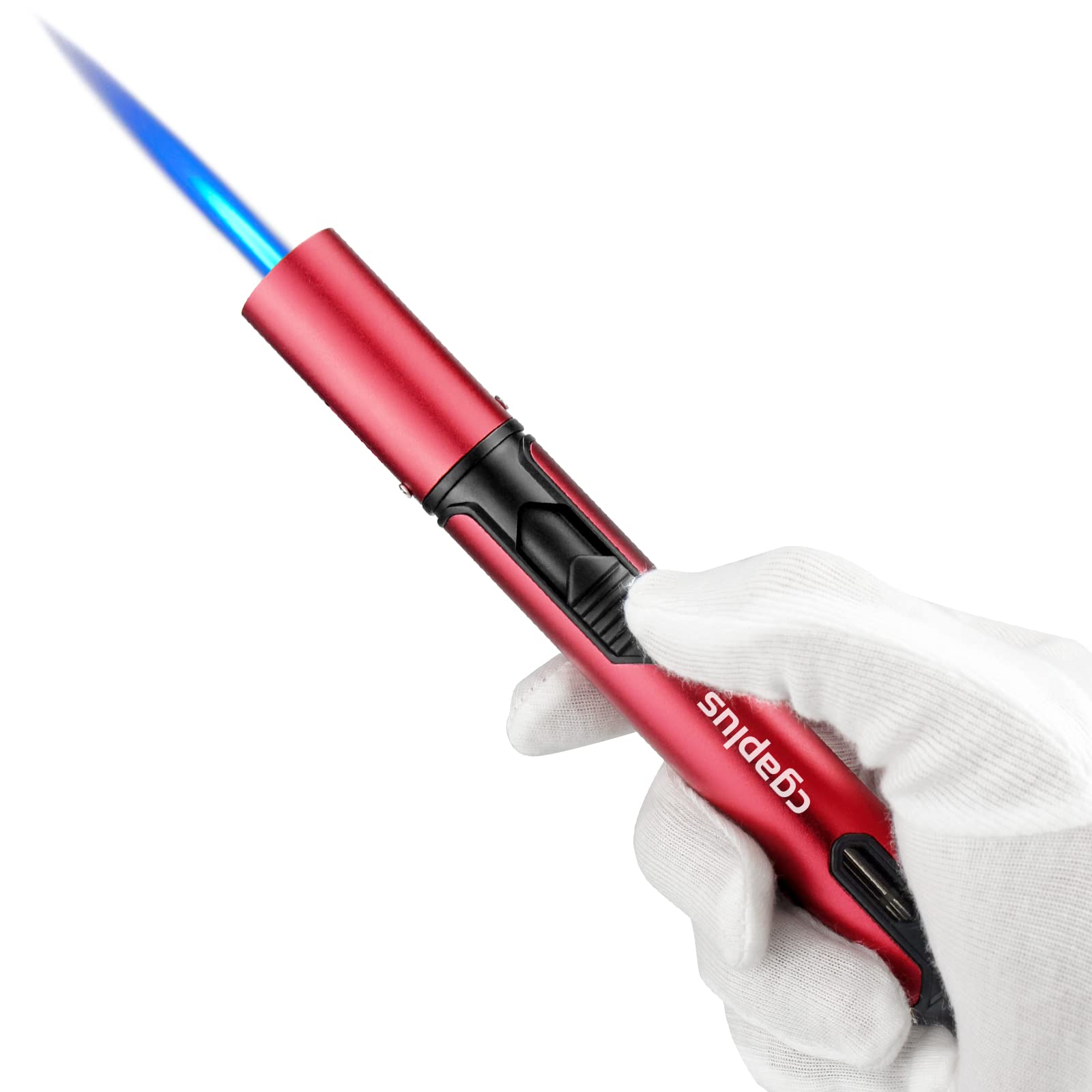 cgaplus Torch Lighter Butane Lighters with Fuel Level Window, Adjustable Jet Flame for Grill Kitchen BBQ Fireworks, Men Gifts,(Gas not Included)