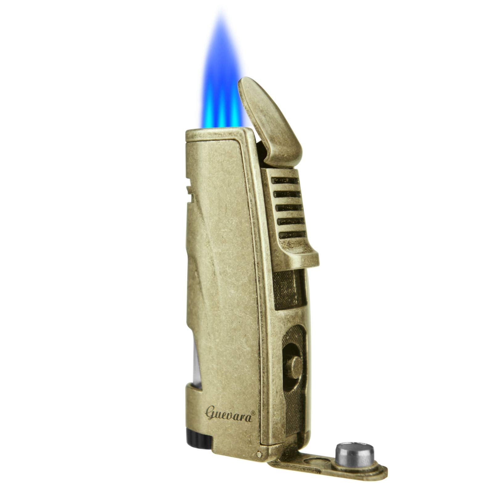 Torch Butane Lighters Fuel Refillable Lighter with Punch Cutter and Set Triple Jet Strong Flame Windproof