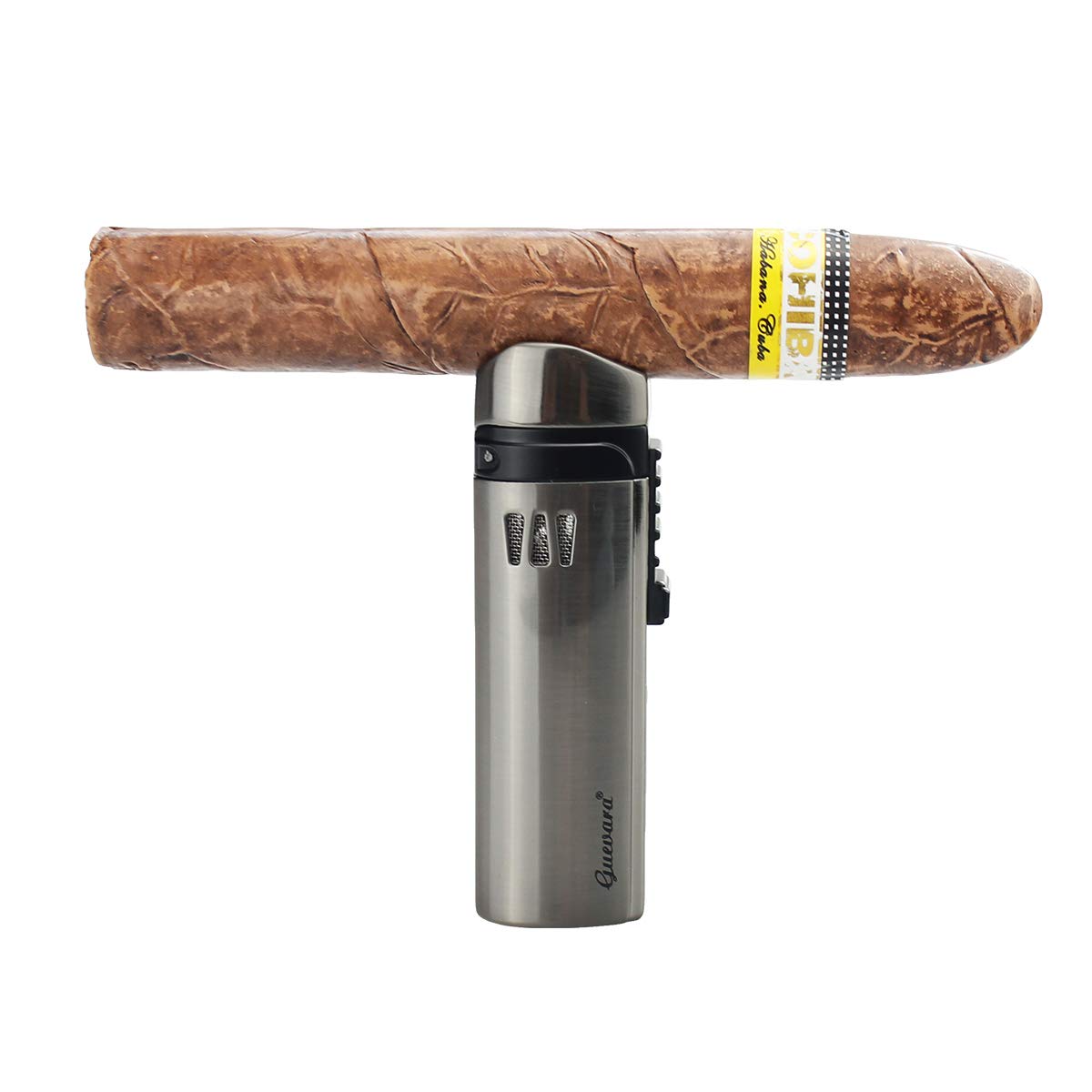 Lighter Torch with Punch Stand Rest on Top Windproof Triple Jet Refillable Scorch Lighters