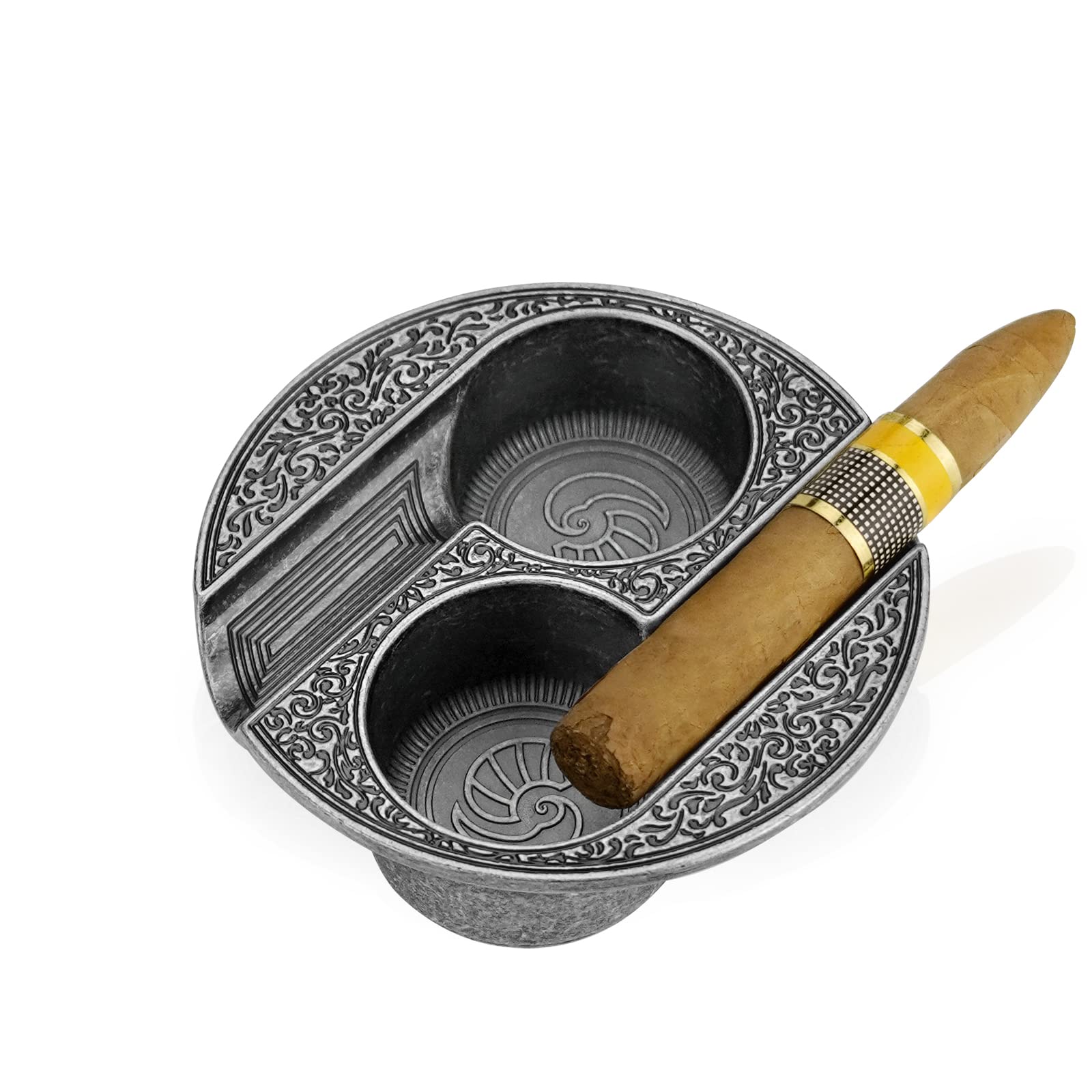 Cigar Ashtray Metal Ashtrays for Patio/Home/Table Modern Ashtrays Unbreakable Ash tray Cigar Gifts for Men Cigar Accessories