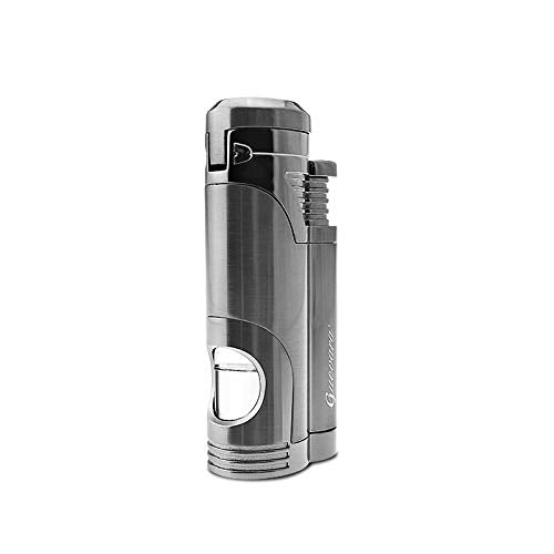 GUEVARA Butane Torch Lighter with Punch Windproof Double Jet Lighters