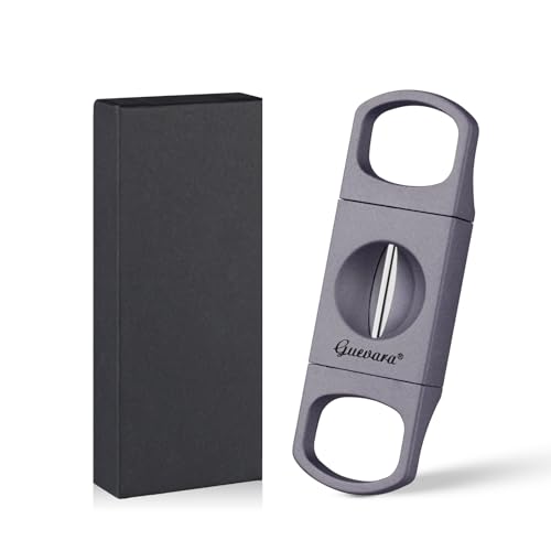 V-Cut Cigar Cutter - V-Shaped Stainless Steel Blade for Cigars up to a Large 60+ Ring Gauge, Cigar Stand Holder Ergonomic Design & Gift Box Included (Silver)