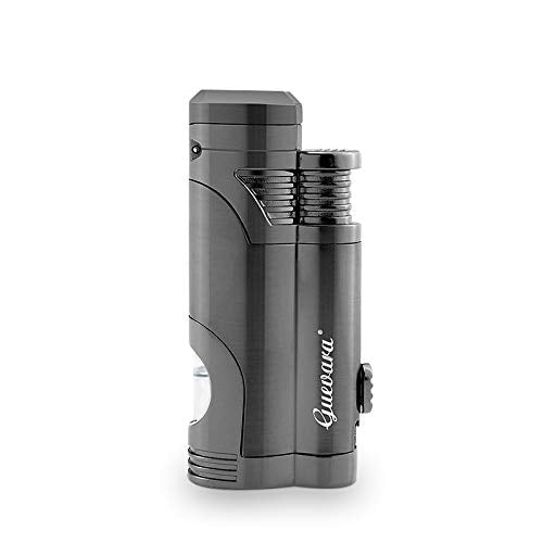GUEVARA Butane Torch Lighter with Punch Windproof Double Jet Lighters