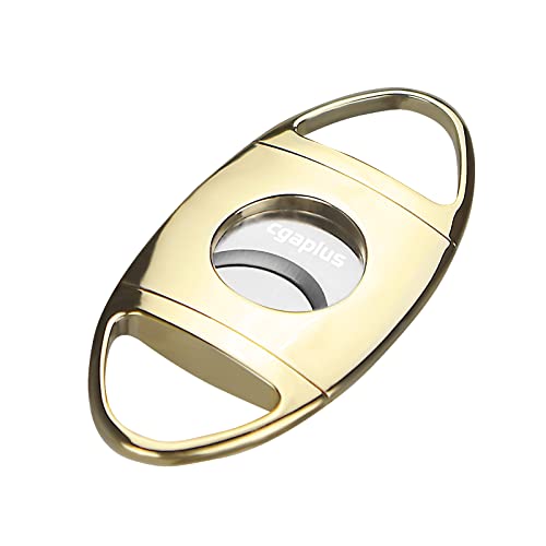 cgaplus Cigar Cutter Stainless Steel Double Blade Cigar Guillotine with Leather Pouch Cigar Cutter