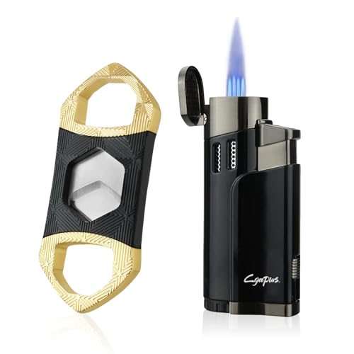 Torch Lighter with Punch 4 Jet Refillbale Lighters Windproof