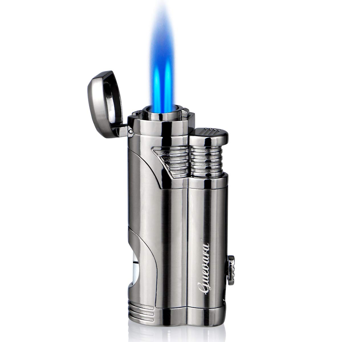 GUEVARA Butane Torch Lighter with Punch Windproof Double Jet Lighters