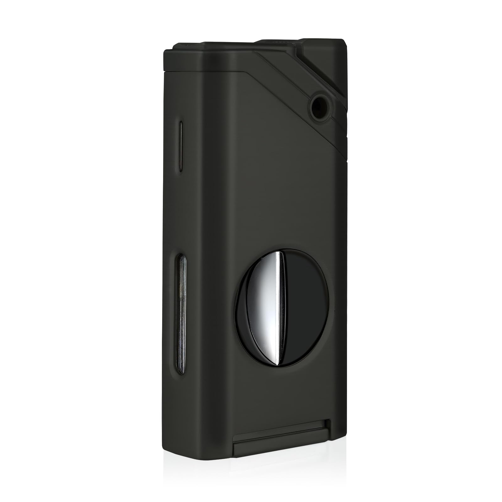 Cigar Lighter,single Jet Flame Torch Lighter, Refillable Butane Lighter with Cigar Cutter V Cut Cigar Punch Cigar Holder Cigar Draw Enhancer, Great Cigar Accessories