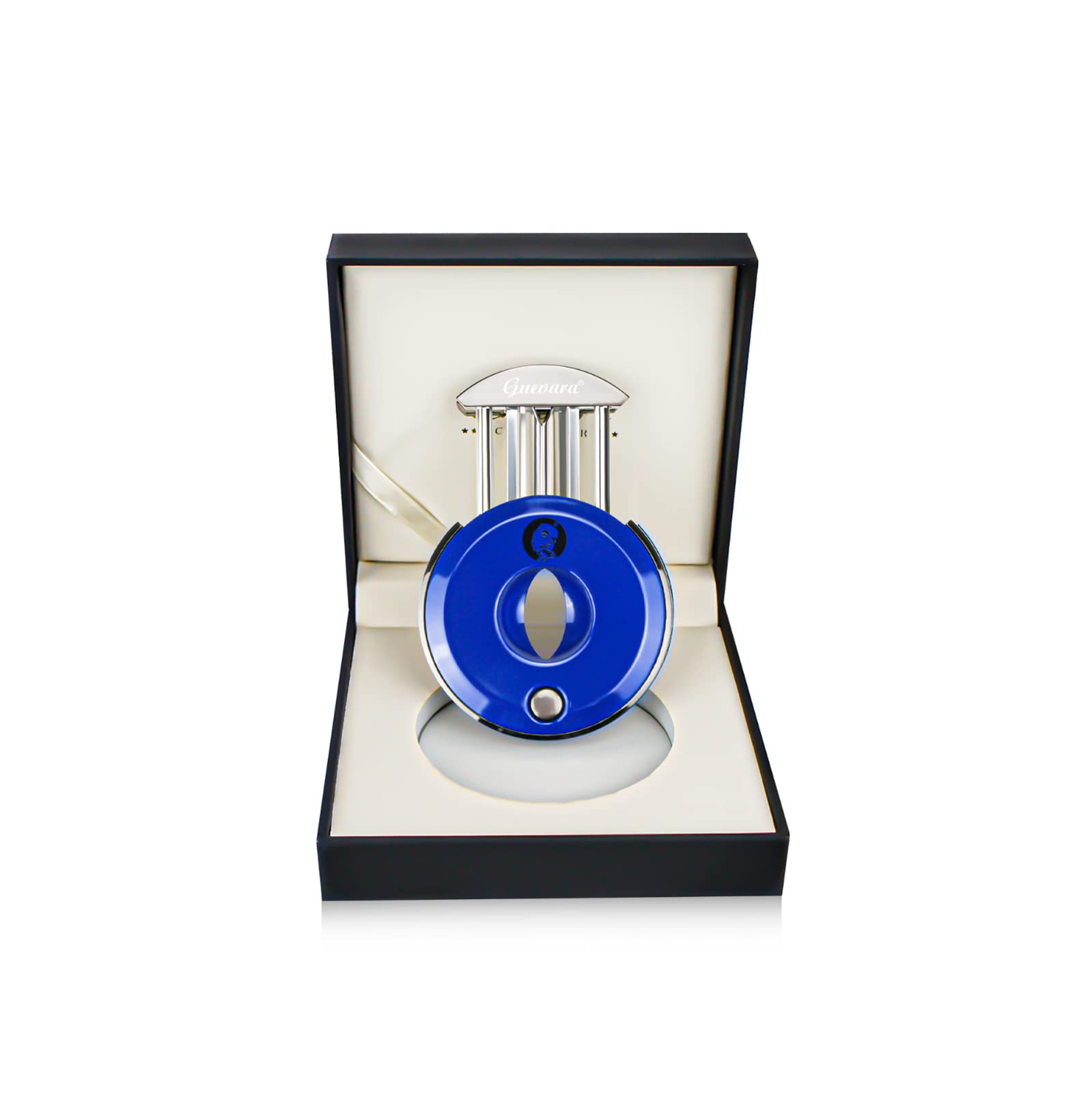 V-Cut Cigar Cutter - V-Shaped Stainless Steel Blade Cigars up to a Large 60+ Ring Gauge - Ergonomic Design & Gift Box Included