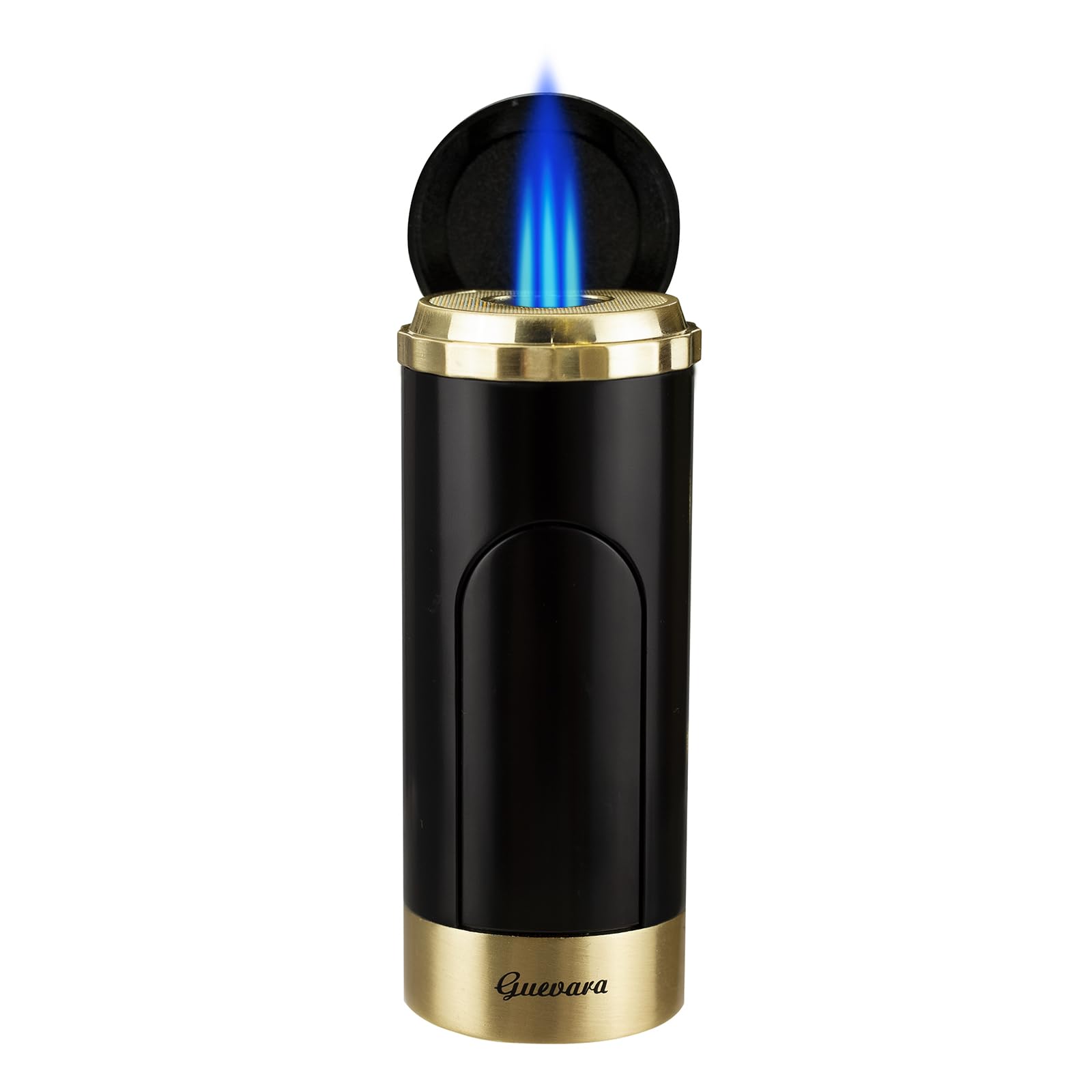 Cigar Lighters Torch for Men High Quality Butane Torch Flame Refillable Gas Lighter (Shipped Without Butane) (Black)