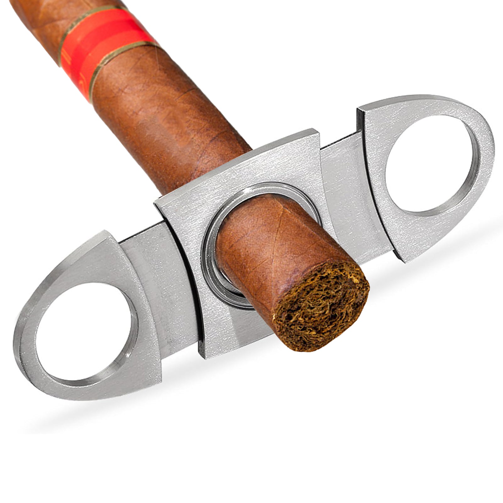 GUEVARA Cigar Cutter & Lighter Set - Butane Torch Lighter with Punch, Windproof Double Jet, Premium Cigar Accessories