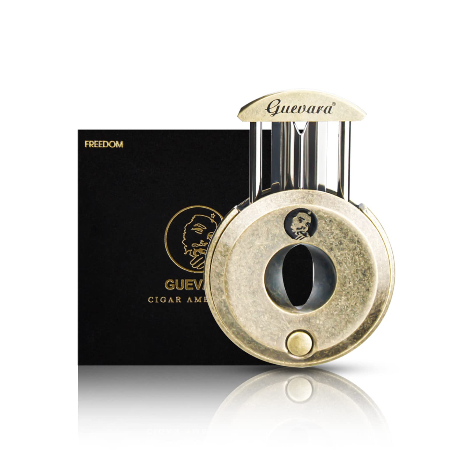 V-Cut Cigar Cutter - V-Shaped Stainless Steel Blade Cigars up to a Large 60+ Ring Gauge - Ergonomic Design & Gift Box Included
