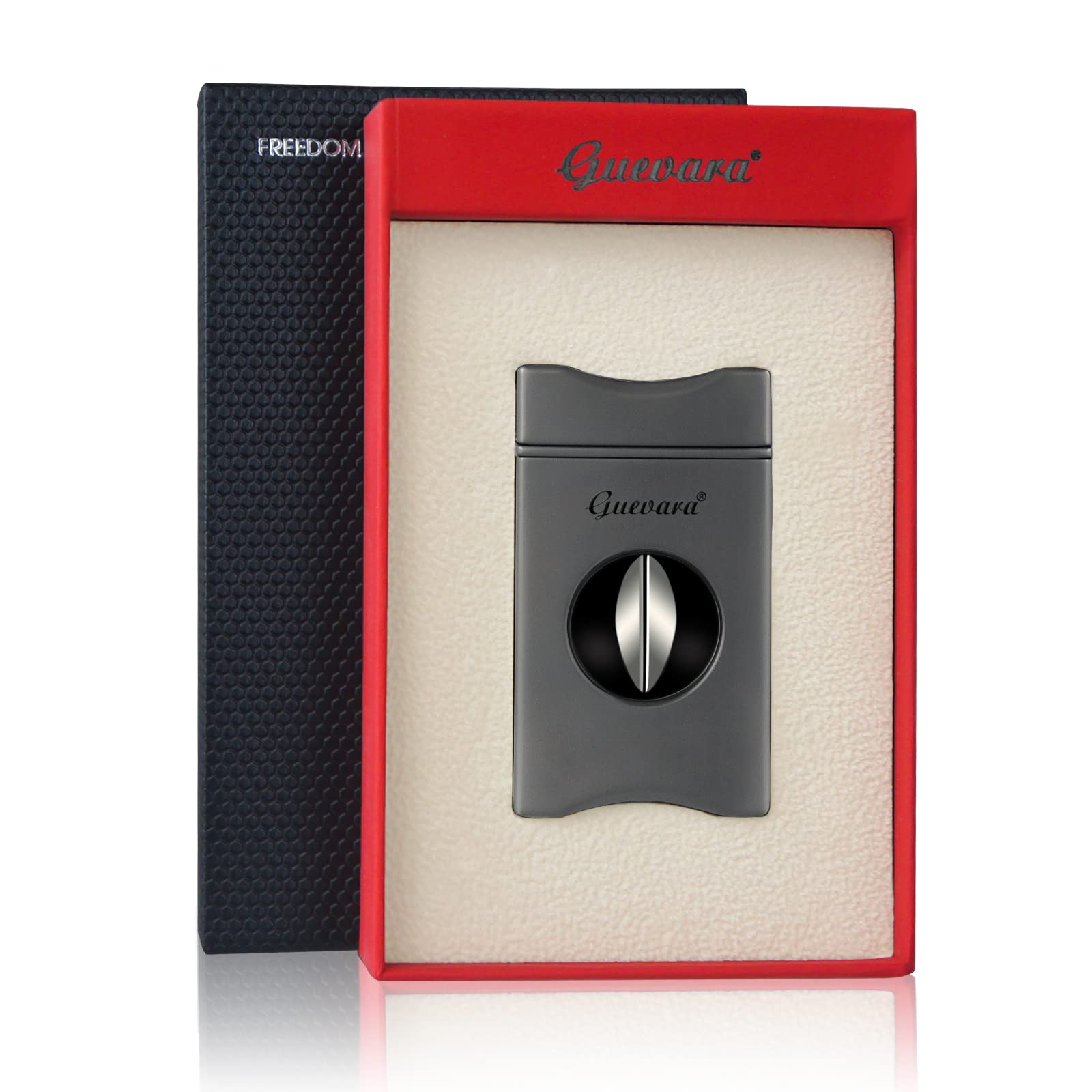 V-Cut Cigar Cutter - V-Shaped Stainless Steel Blade for Cigars up to a Large 60+ Ring Gauge - Ergonomic Design & Gift Box Included