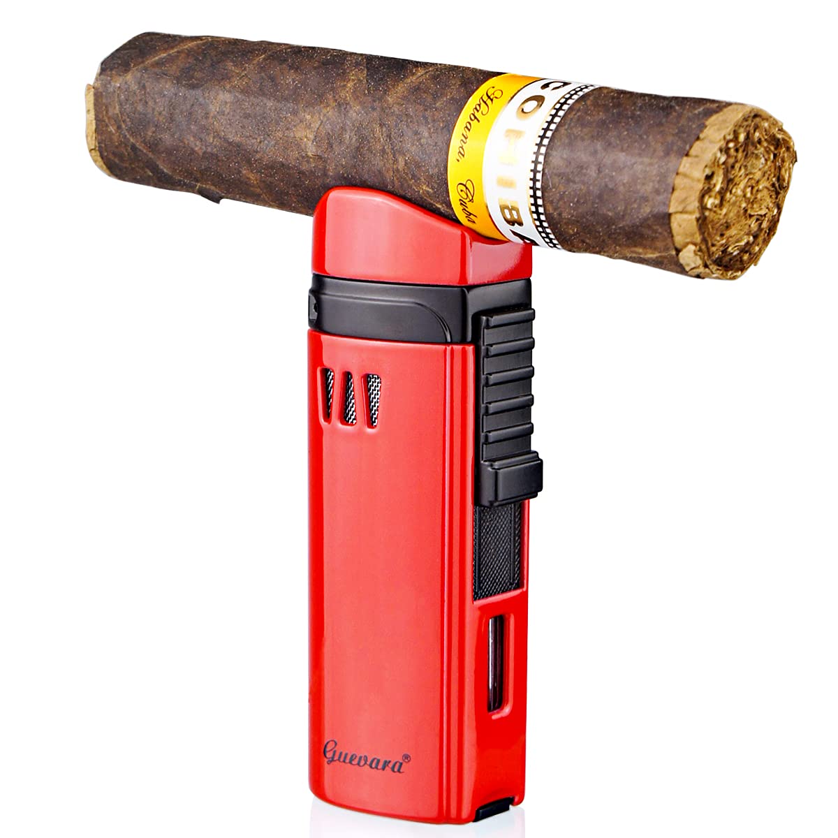 Lighter Torch with Punch Stand Rest on Top Windproof Triple Jet Refillable Scorch Lighters