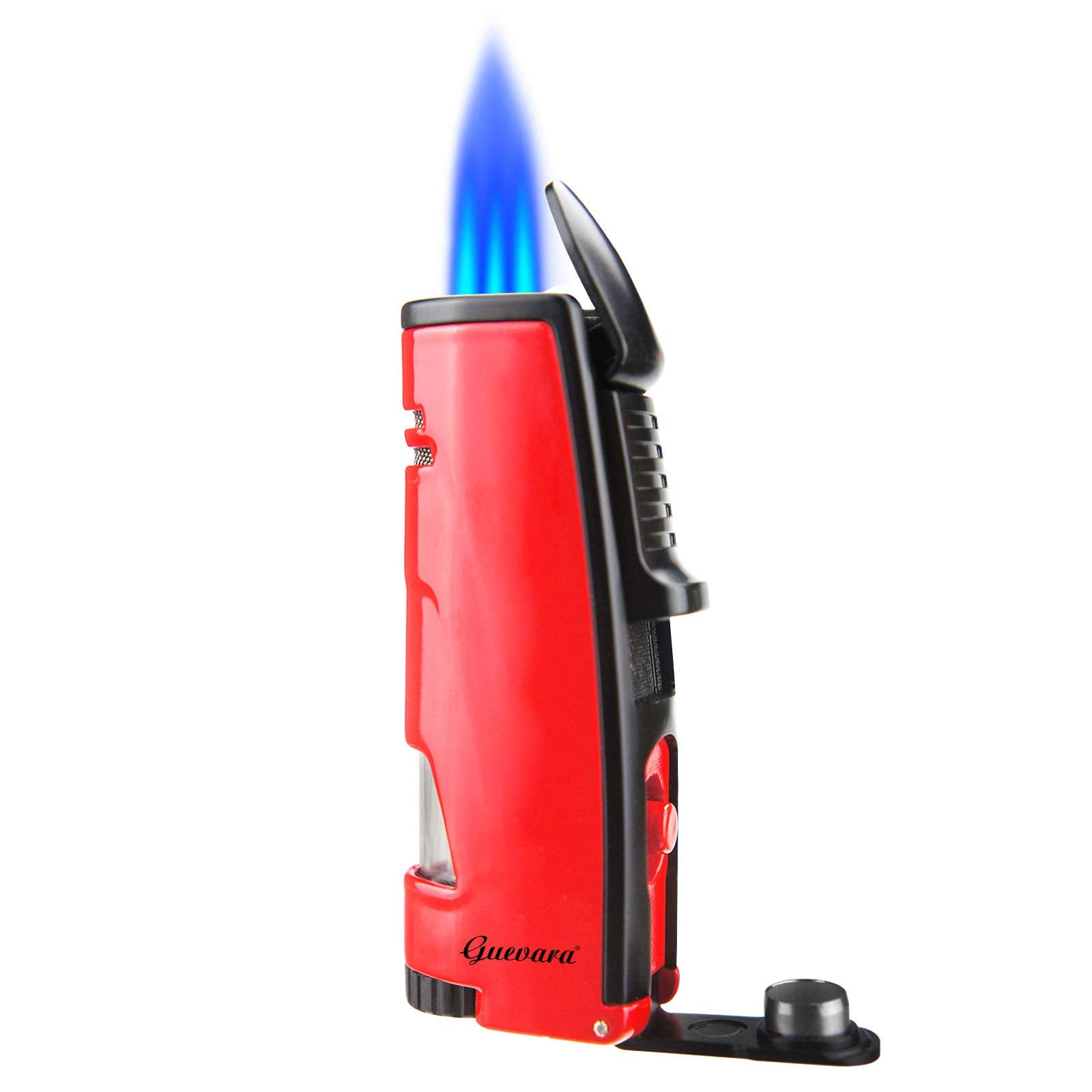 Torch Butane Lighters Fuel Refillable Lighter with Punch Cutter and Set Triple Jet Strong Flame Windproof