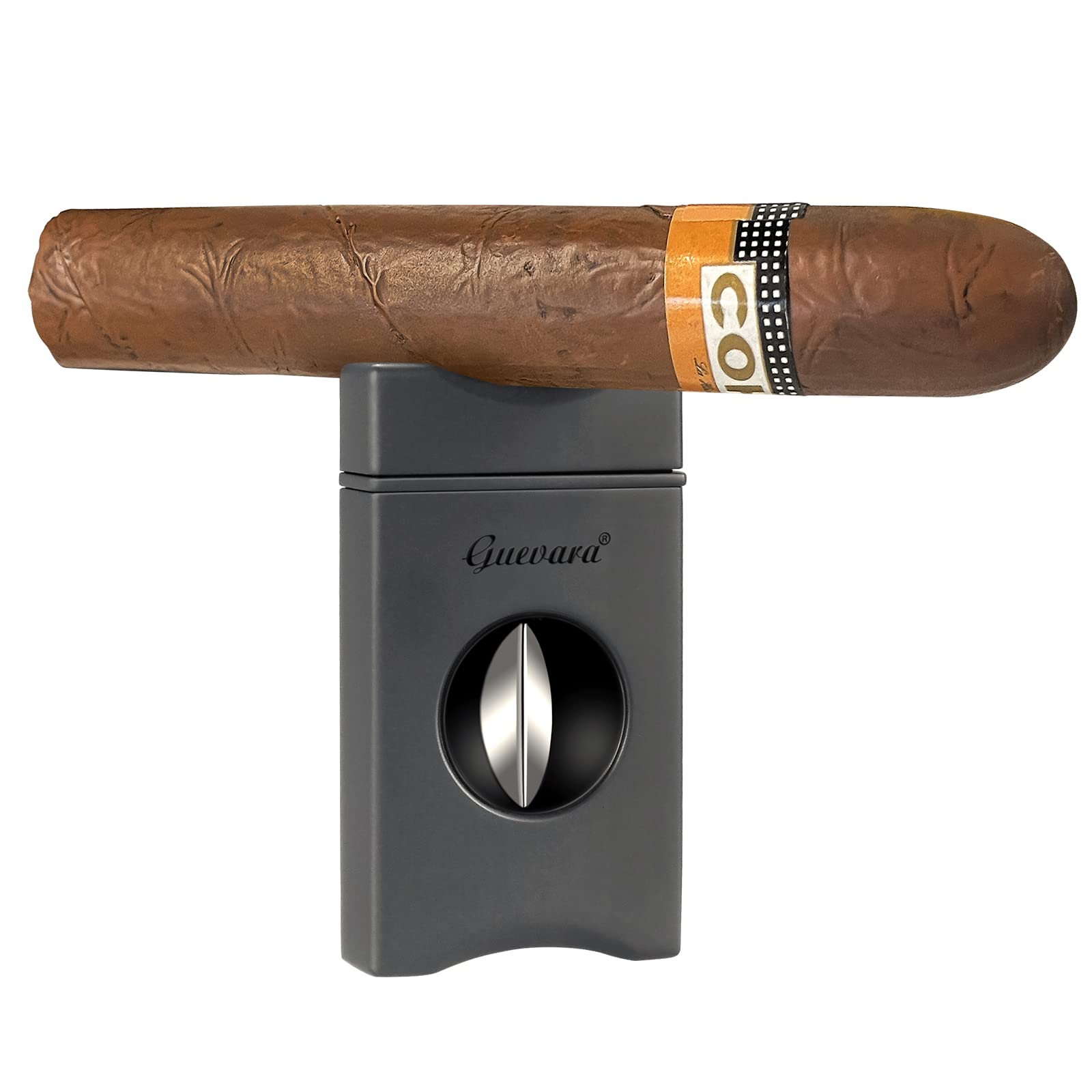 V-Cut Cigar Cutter - V-Shaped Stainless Steel Blade for Cigars up to a Large 60+ Ring Gauge - Ergonomic Design & Gift Box Included