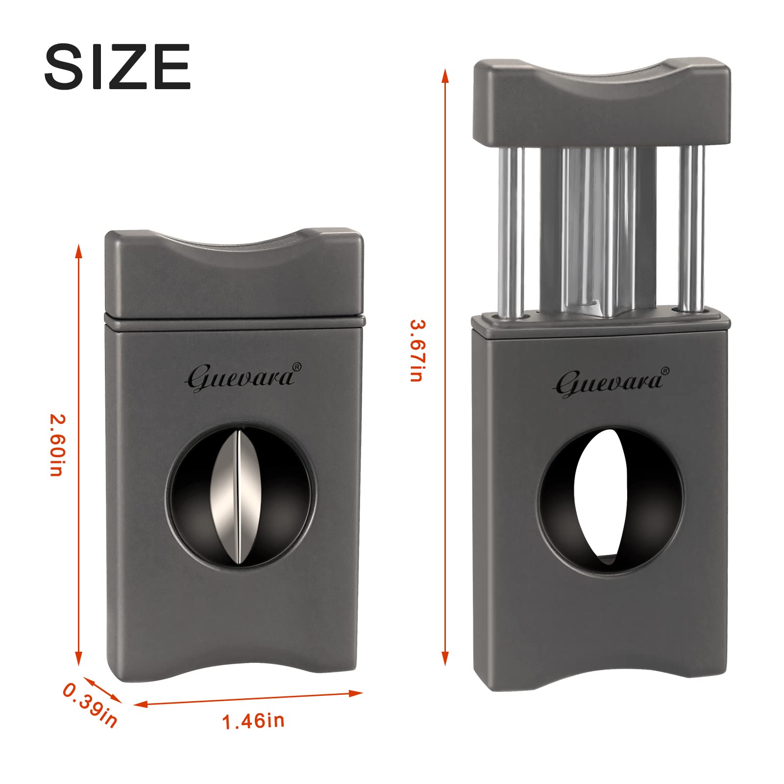 V-Cut Cigar Cutter - V-Shaped Stainless Steel Blade for Cigars up to a Large 60+ Ring Gauge - Ergonomic Design & Gift Box Included