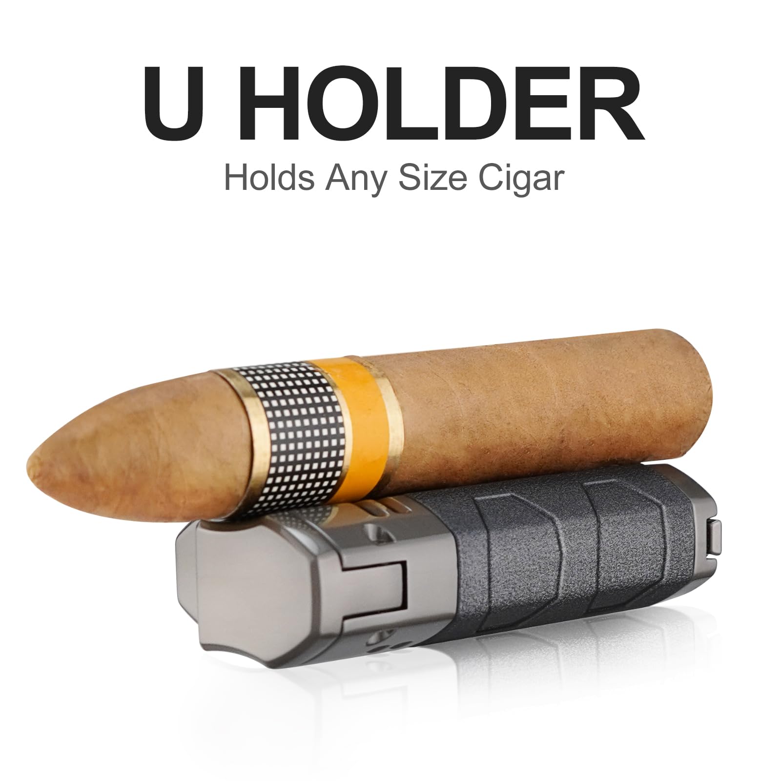 Torch Lighter Triple Jet Flame Refillable Butane Cigar Lighter Windproof Lighter with Cigar Punch Rest Holder - Butane Not Included