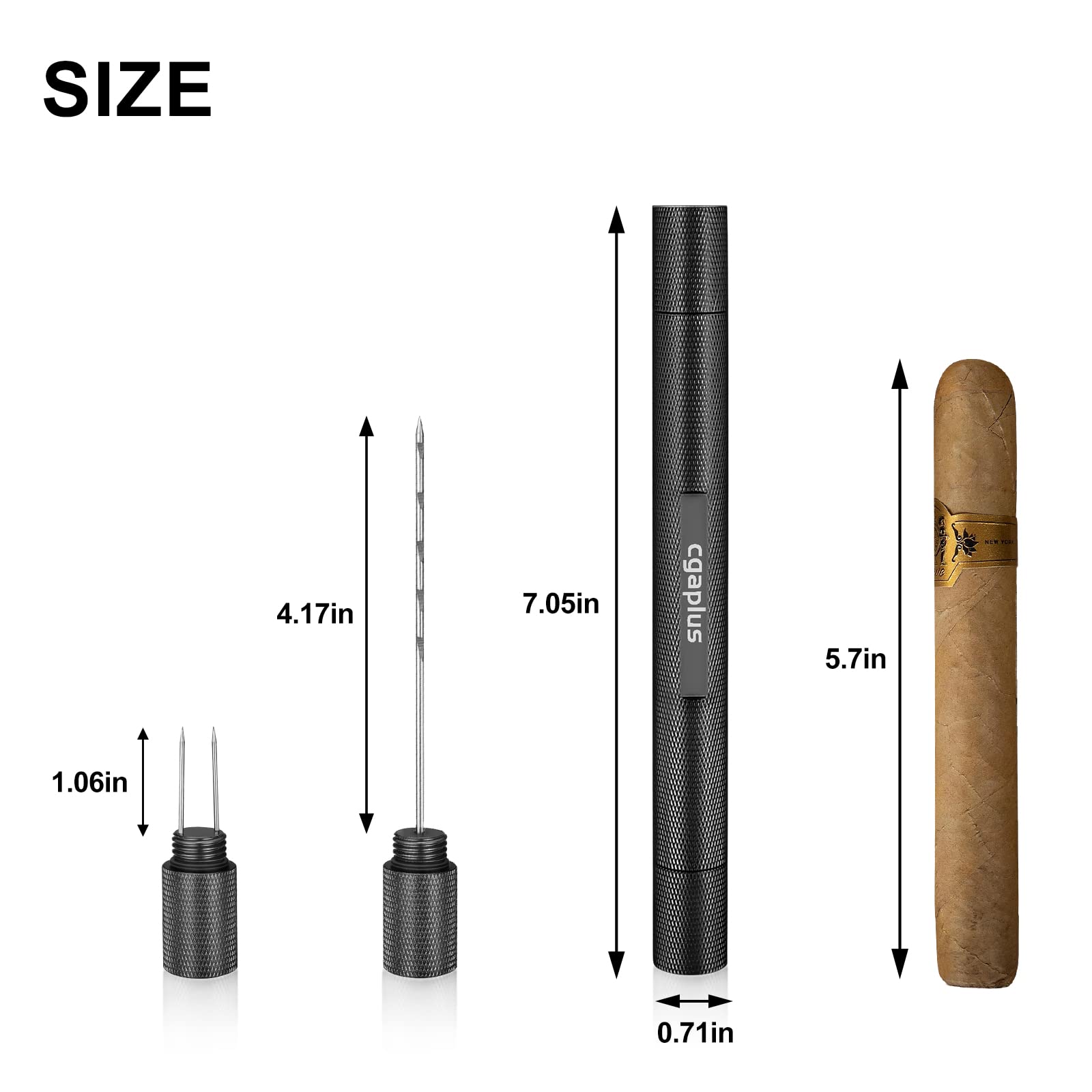 cgaplus Cigar Draw Enhancer Stainless Steel Cigar Needle Portable Cigar Tool for Cigar Lovers