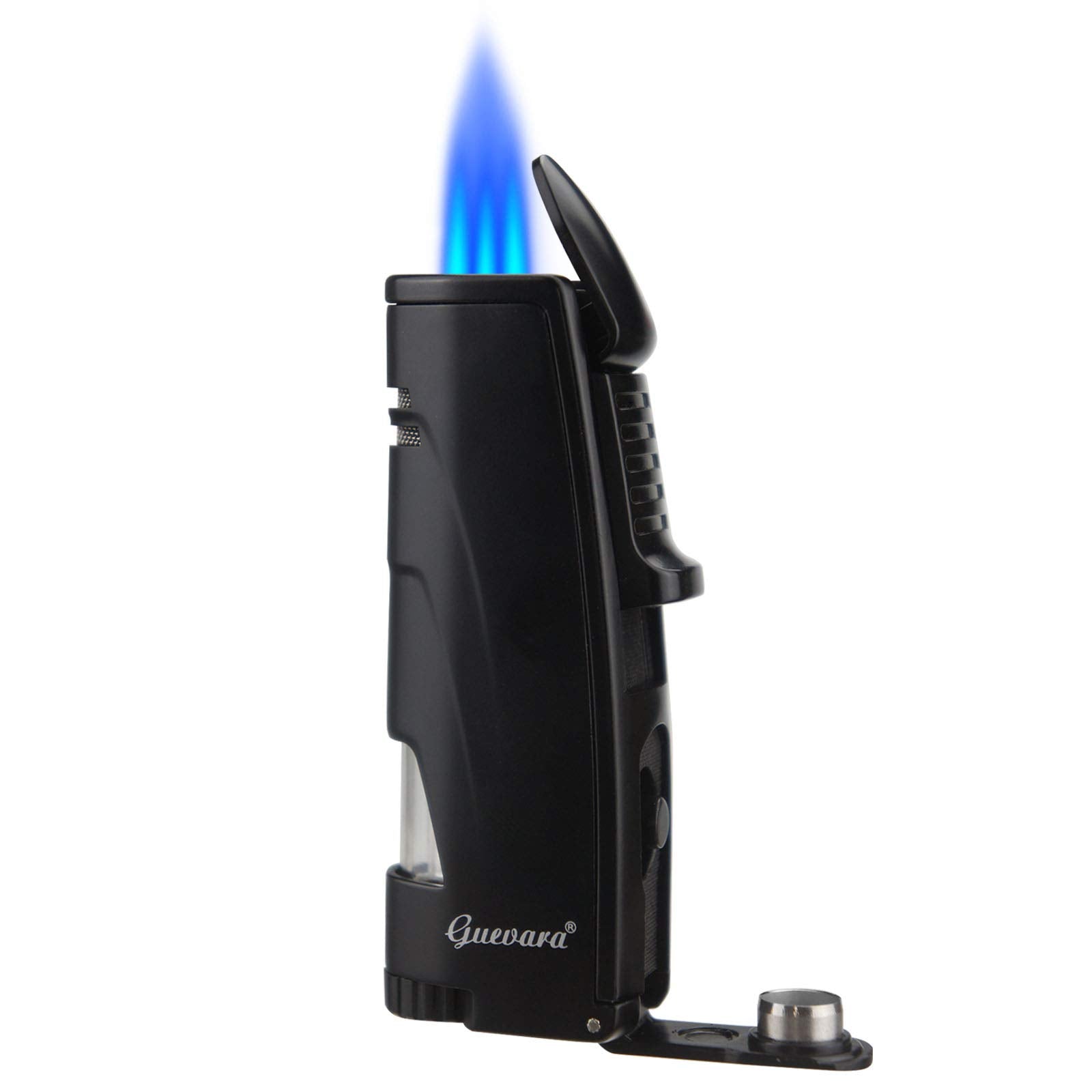 Torch Butane Lighters Fuel Refillable Lighter with Punch Cutter and Set Triple Jet Strong Flame Windproof