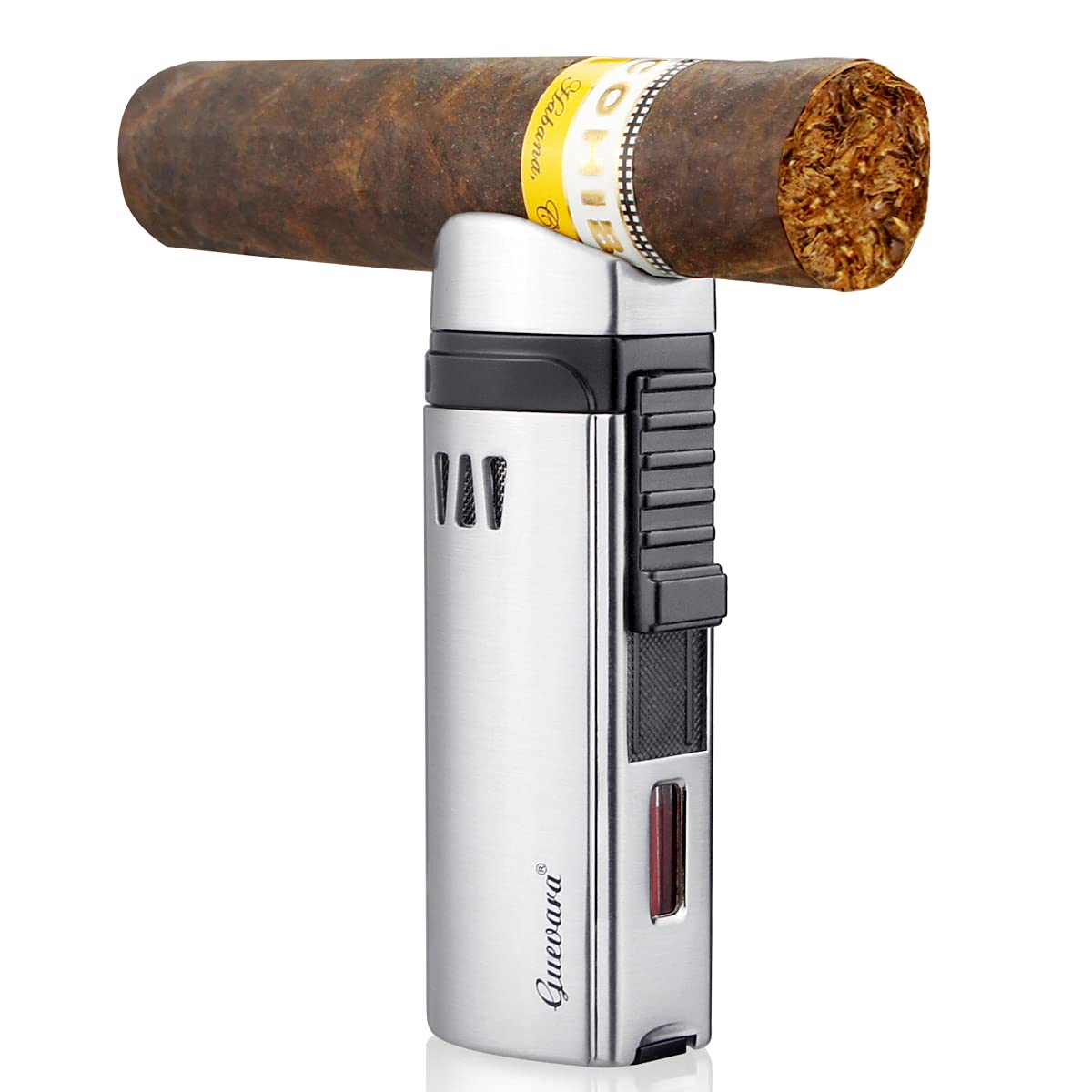 Lighter Torch with Punch Stand Rest on Top Windproof Triple Jet Refillable Scorch Lighters