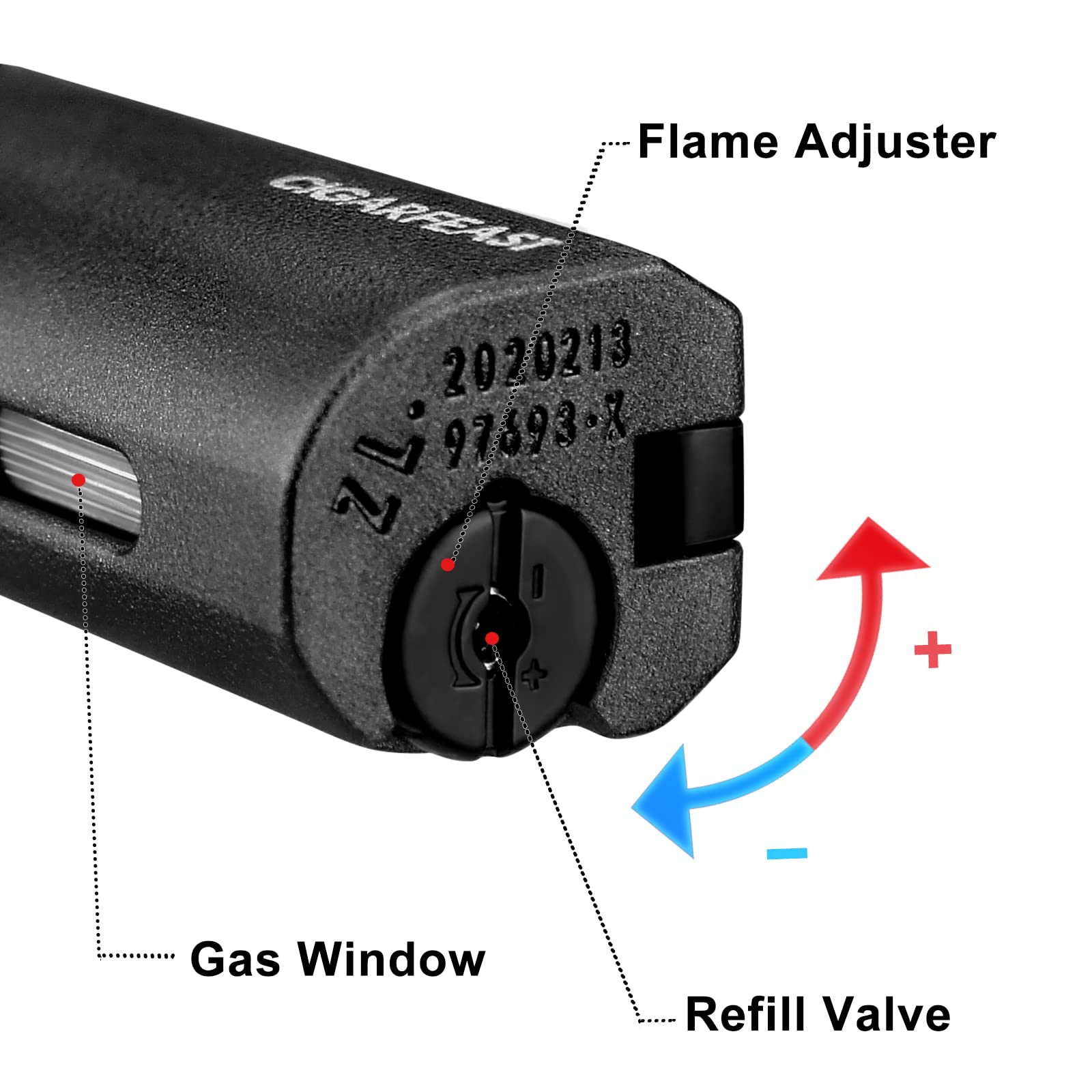 Cigar Torch Lighter Butane Refillable Lighters for Smoking Weed Windproof Lighters with Cigar Punch Mini Torch Holder on Top