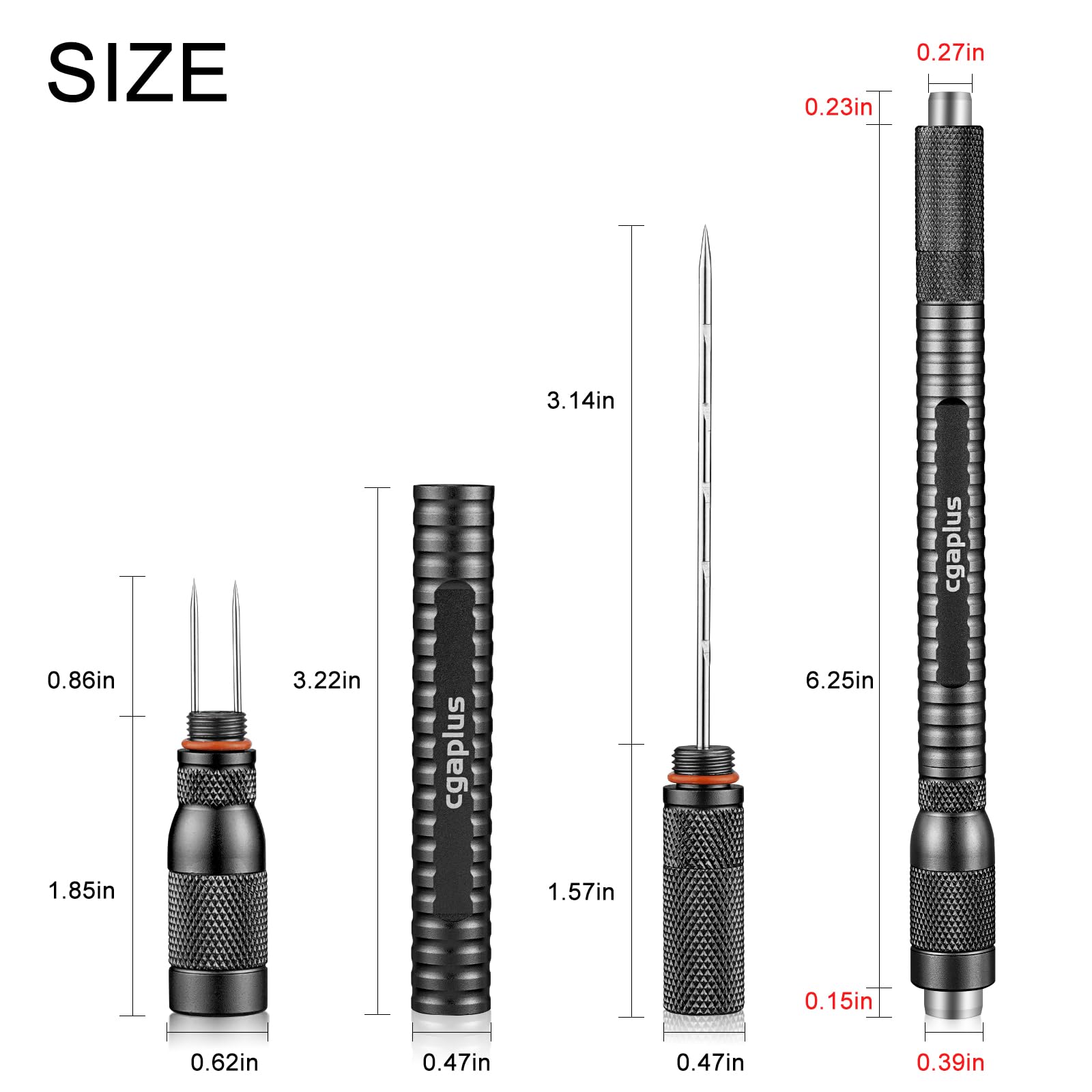 Cgaplus 4 in 1 Cigar Draw Enhancer Stainless Steel Cigar Needle with Cigar Punch Portable Cigar Tool for Cigar Lovers