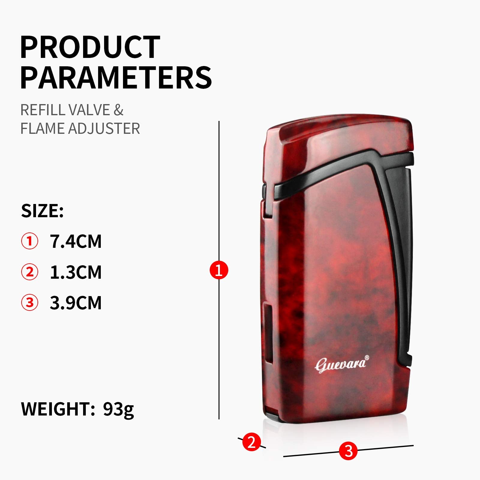 Torch Lighters Refillable Lighter with Punch Without Gas (Red)