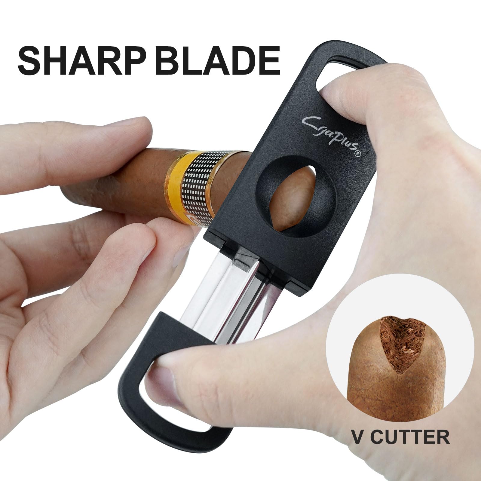 V Cut Cigar Cutter Set (2Pack) Cigar Accessories for Men, Plastic Smoking Accessories Tool, Portable with Cigar Stand