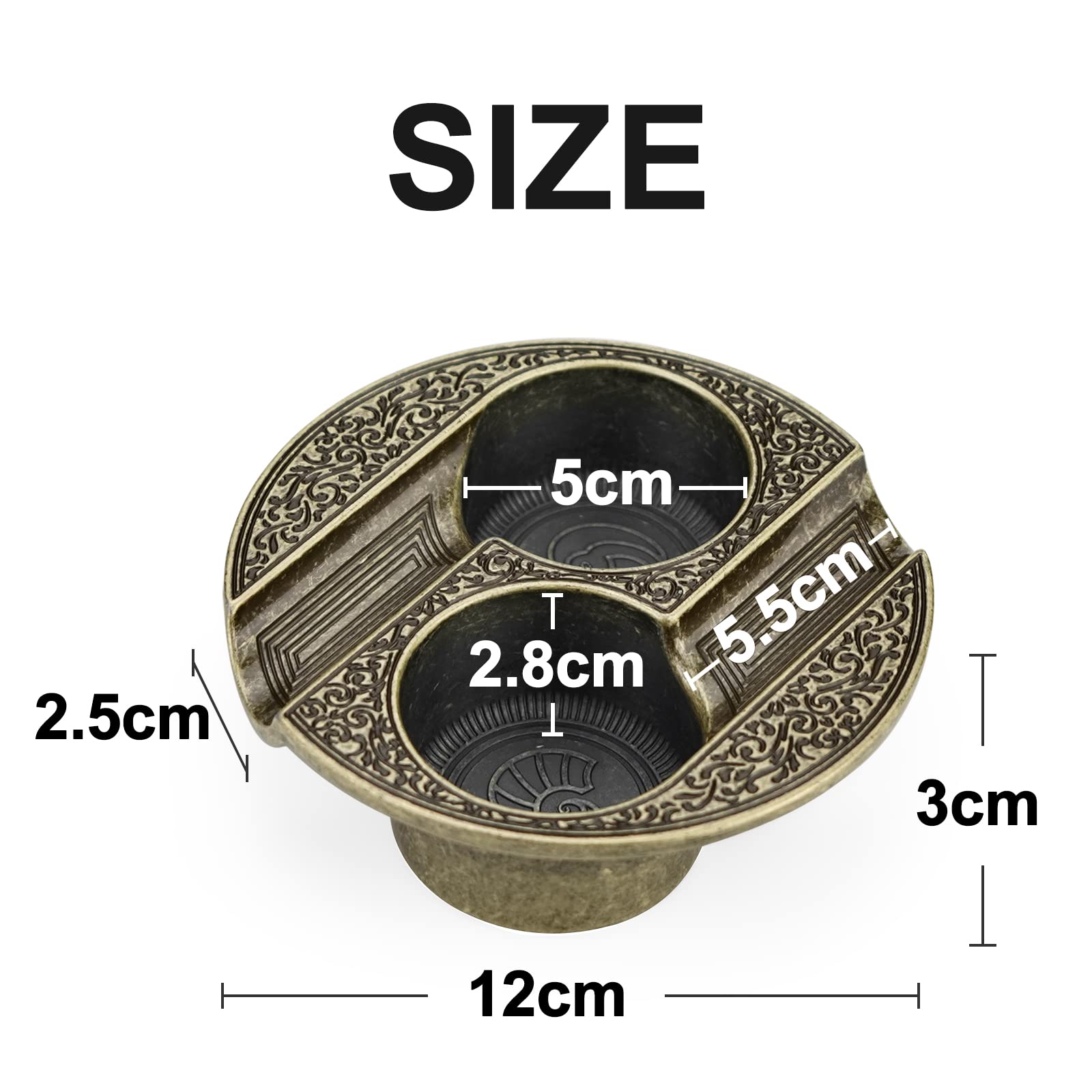 Cigar Ashtray Metal Ashtrays for Patio/Home/Table Modern Ashtrays Unbreakable Ash tray Cigar Gifts for Men Cigar Accessories