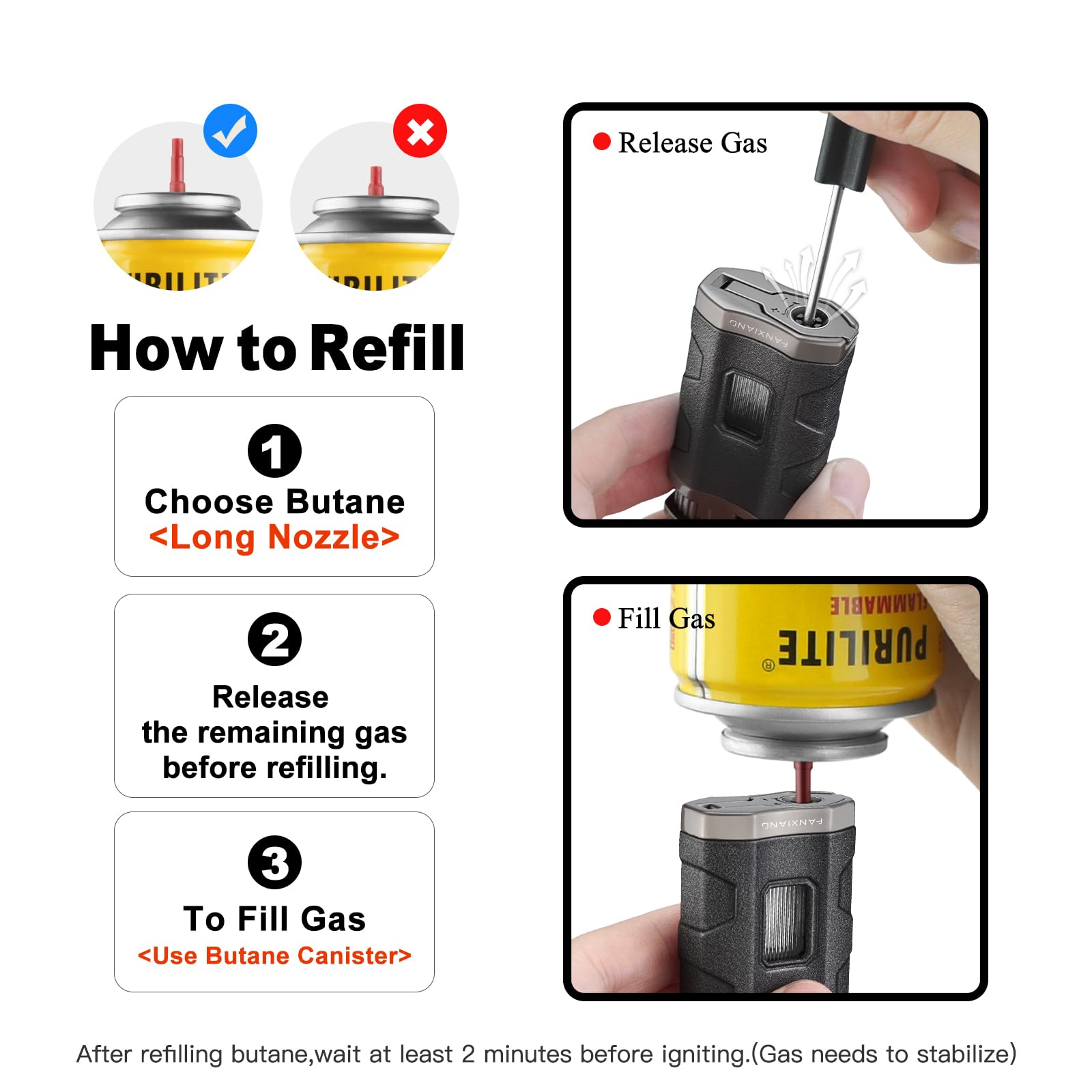 Torch Lighter Triple Jet Flame Refillable Butane Cigar Lighter Windproof Lighter with Cigar Punch Rest Holder - Butane Not Included