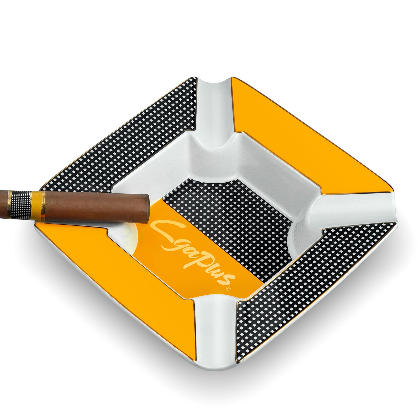 Patio Big Ashtrays for 8" Square Cigarettes Ashtray Large Rest Cigars Ash tray for Patio/Outside/Indoor Ashtray