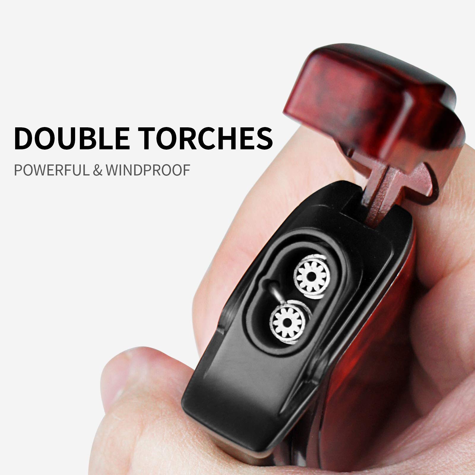 Torch Lighters Refillable Lighter with Punch Without Gas (Red)