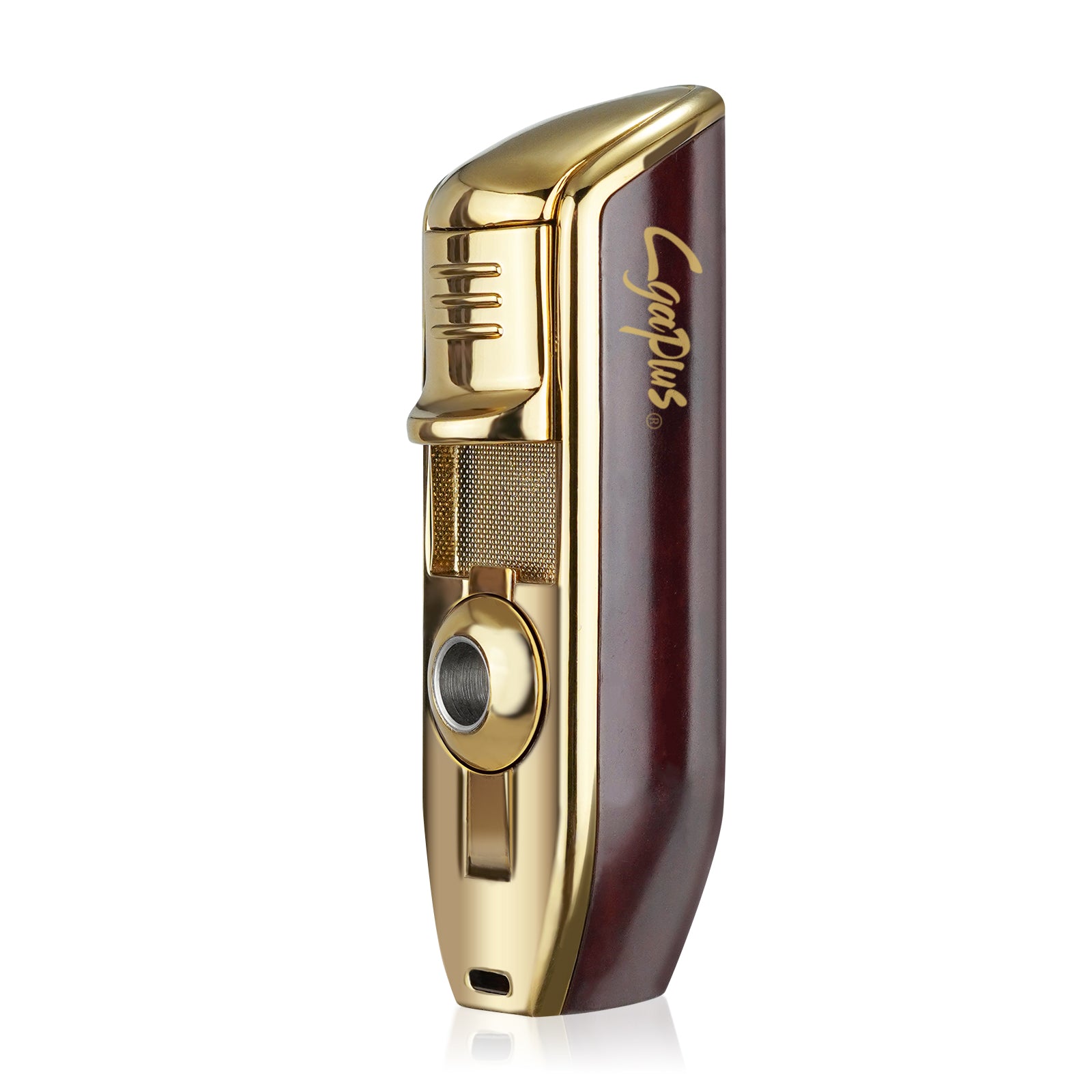 Cigar Torch Lighters with Cutter Set Triple Jet Flame Lighter with Punch Butane Torches Refillable Lighter for Men (Without Gas)