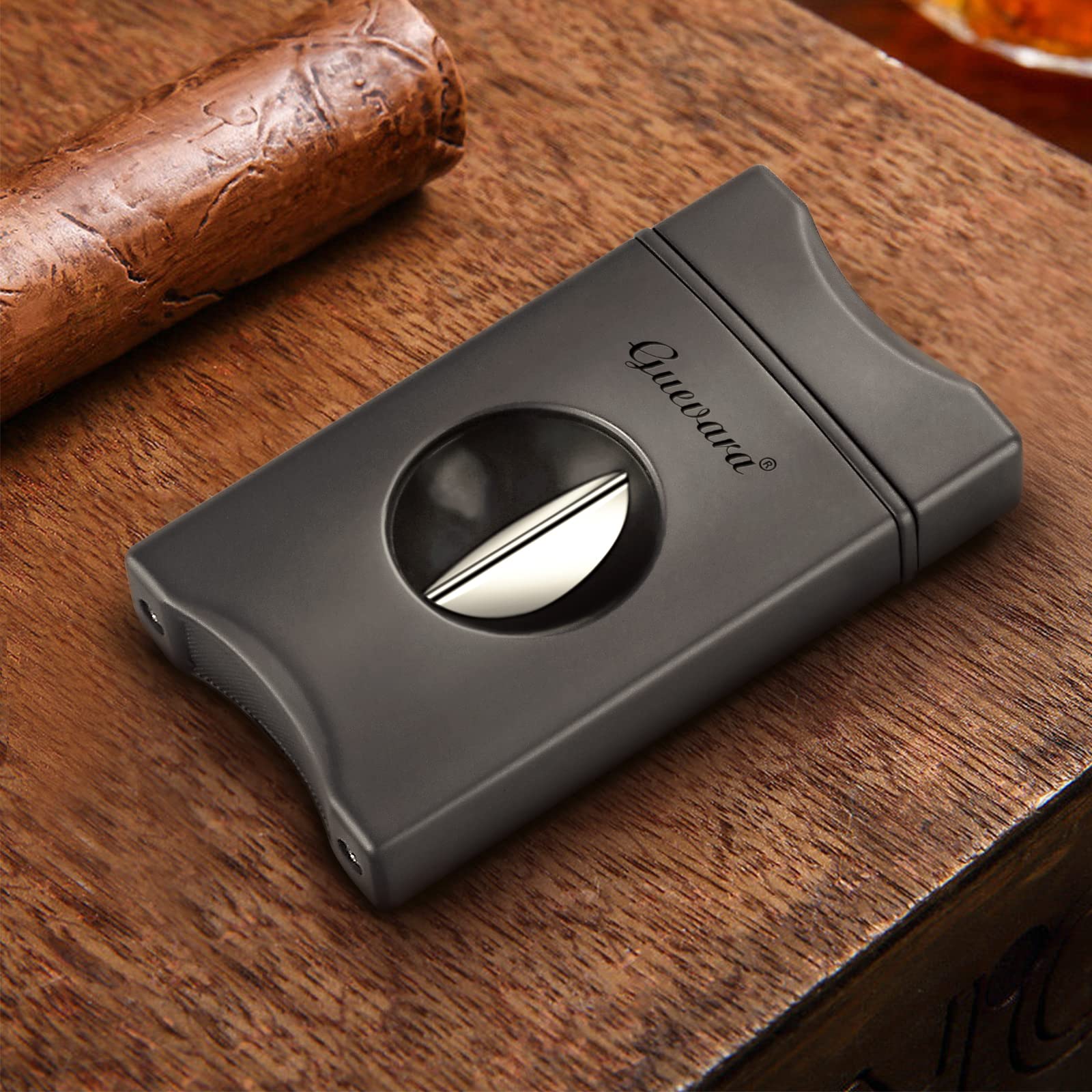 V-Cut Cigar Cutter - V-Shaped Stainless Steel Blade for Cigars up to a Large 60+ Ring Gauge - Ergonomic Design & Gift Box Included